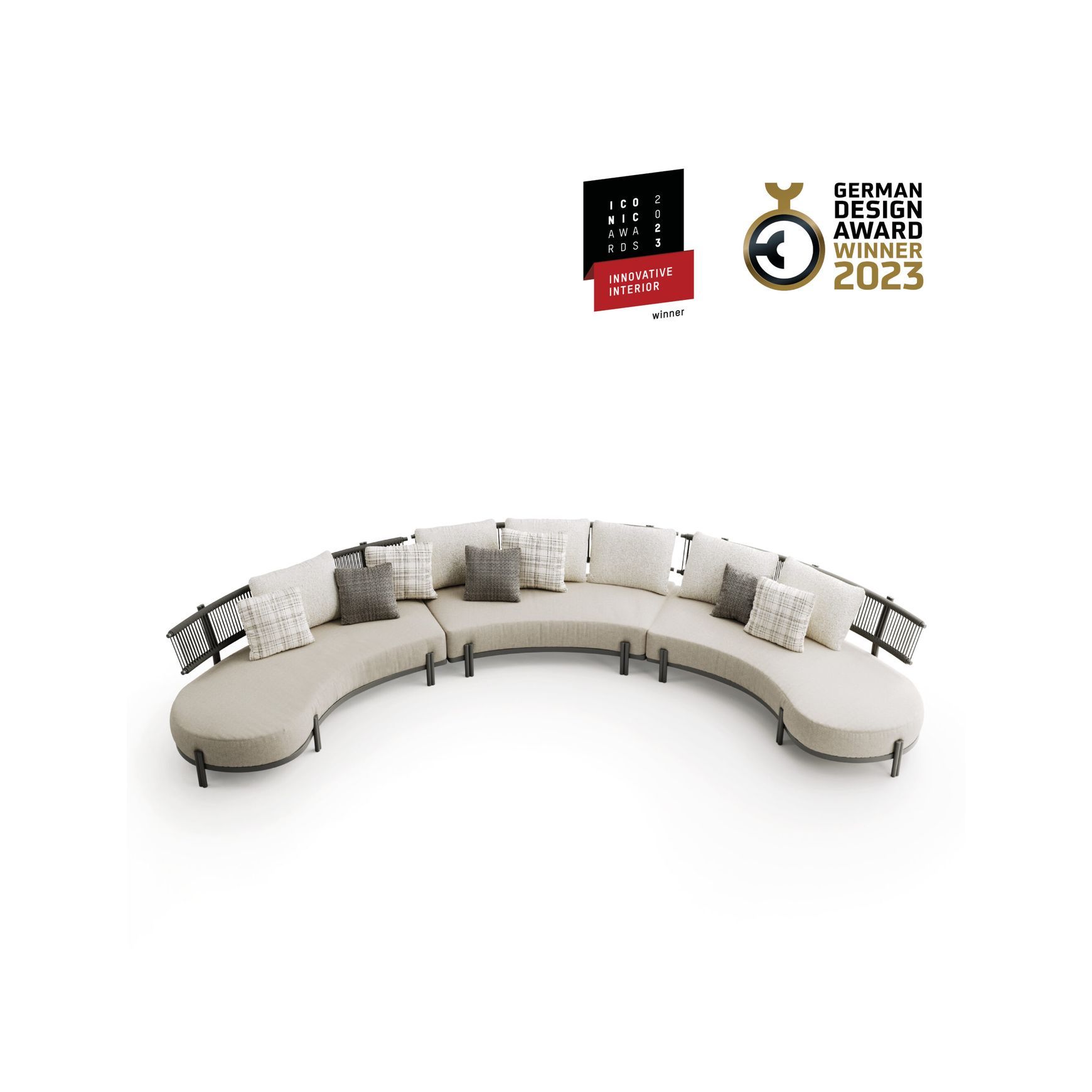 Loto Curved Modular Outdoor Sofa by Atmosphera