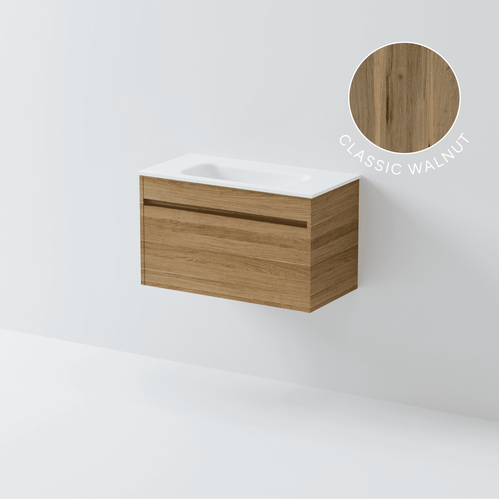 Luxe 750 Slim Wall Hung Vanity | 1 Drawer