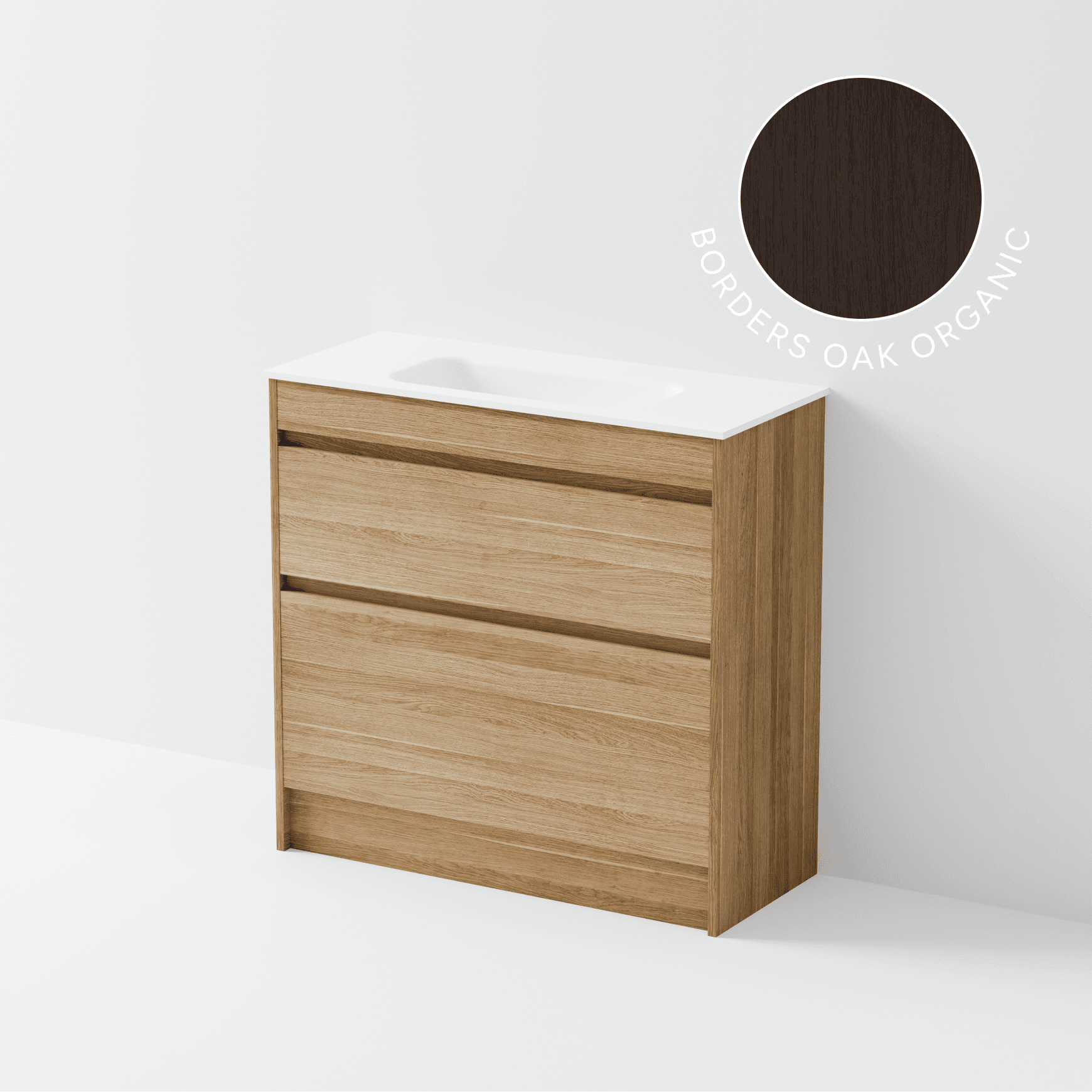 Luxe 900 Slim Floorstanding Vanity | 2 Drawer