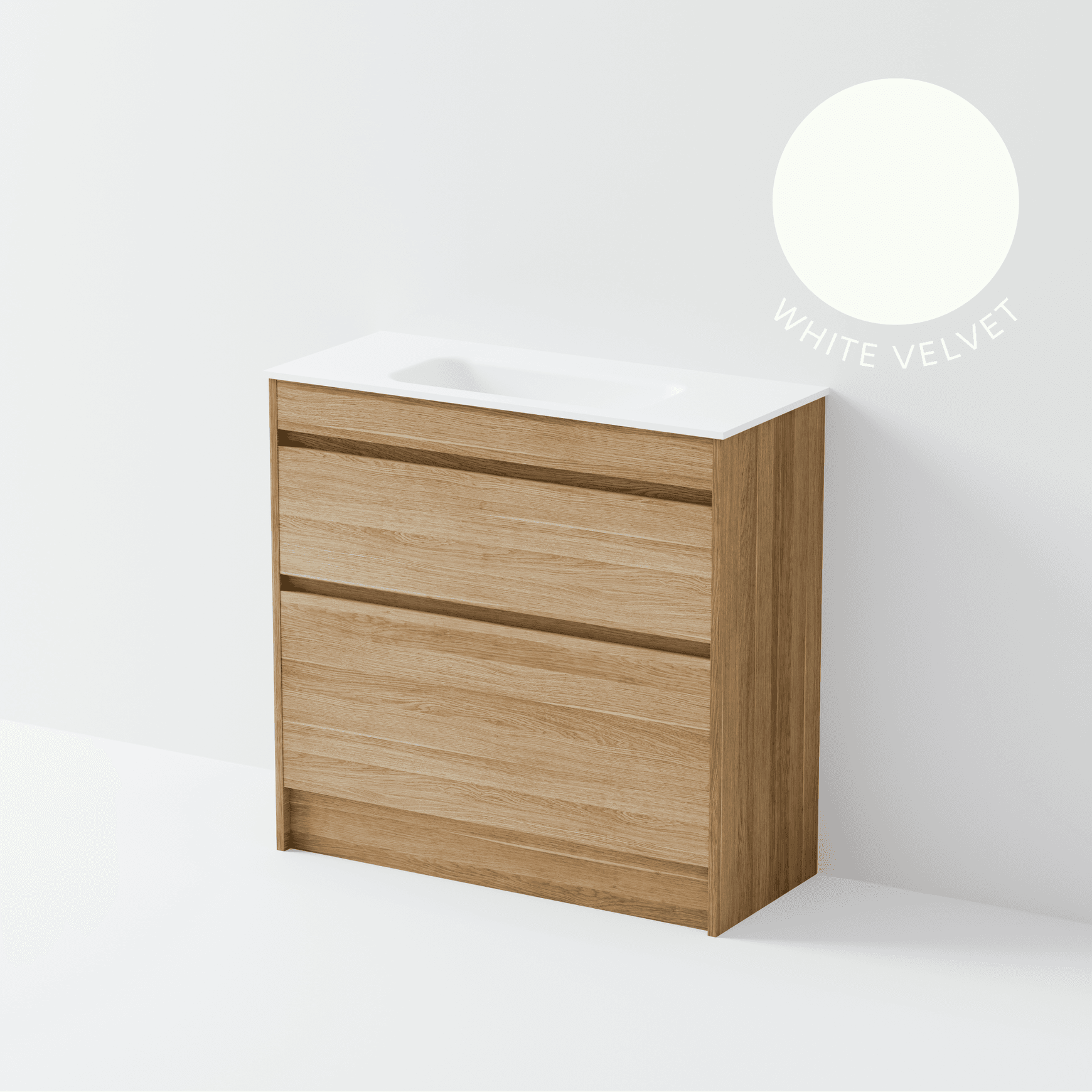 Luxe 900 Slim Floorstanding Vanity | 2 Drawer