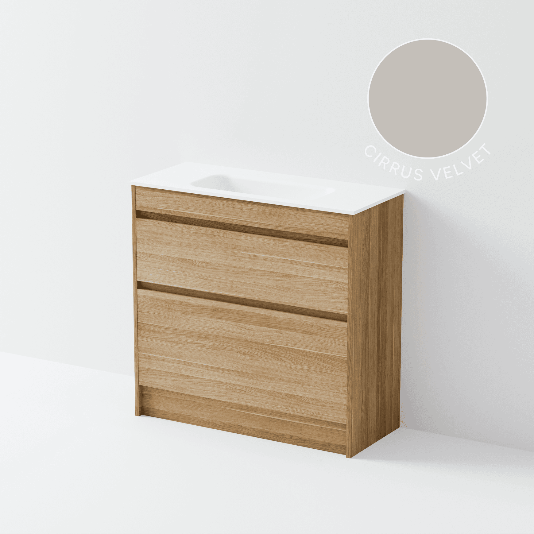 Luxe 900 Slim Floorstanding Vanity | 2 Drawer