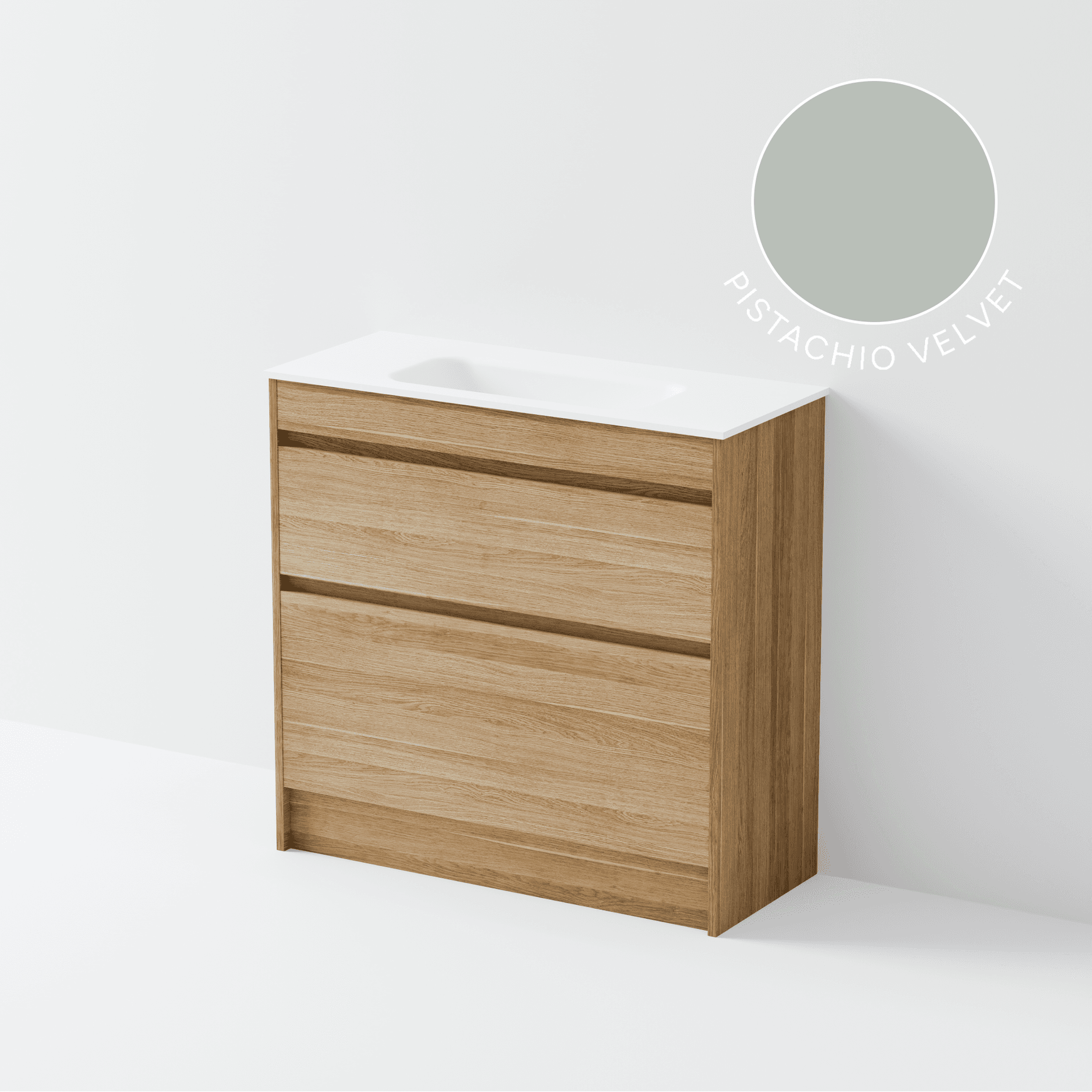 Luxe 900 Slim Floorstanding Vanity | 2 Drawer