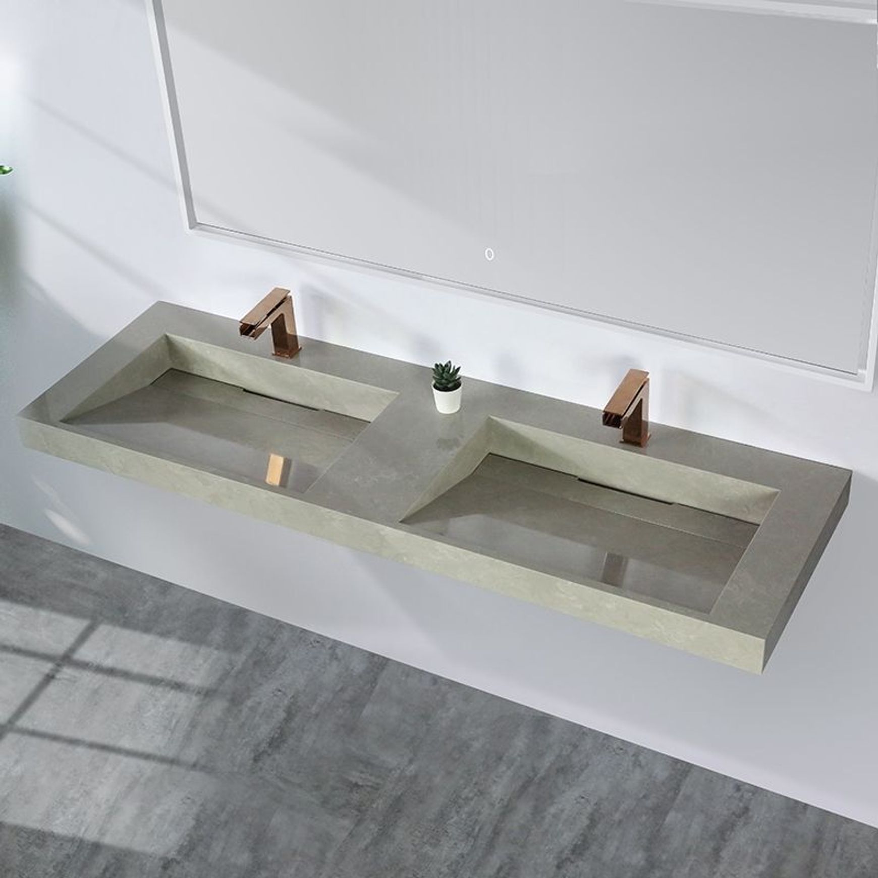 Double Basin Marble Ramp Sink 1500mm