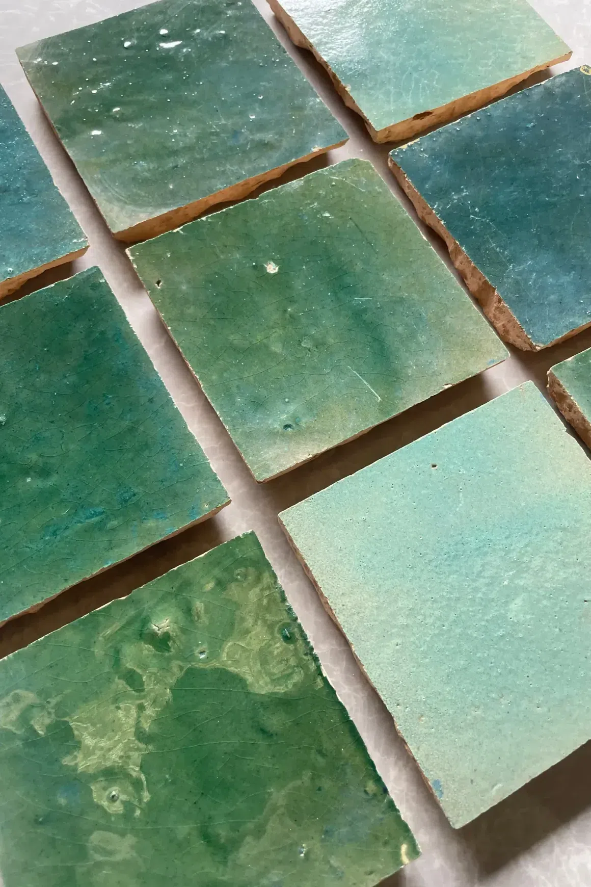 Atlas Blue Green Square Moroccan Zellige