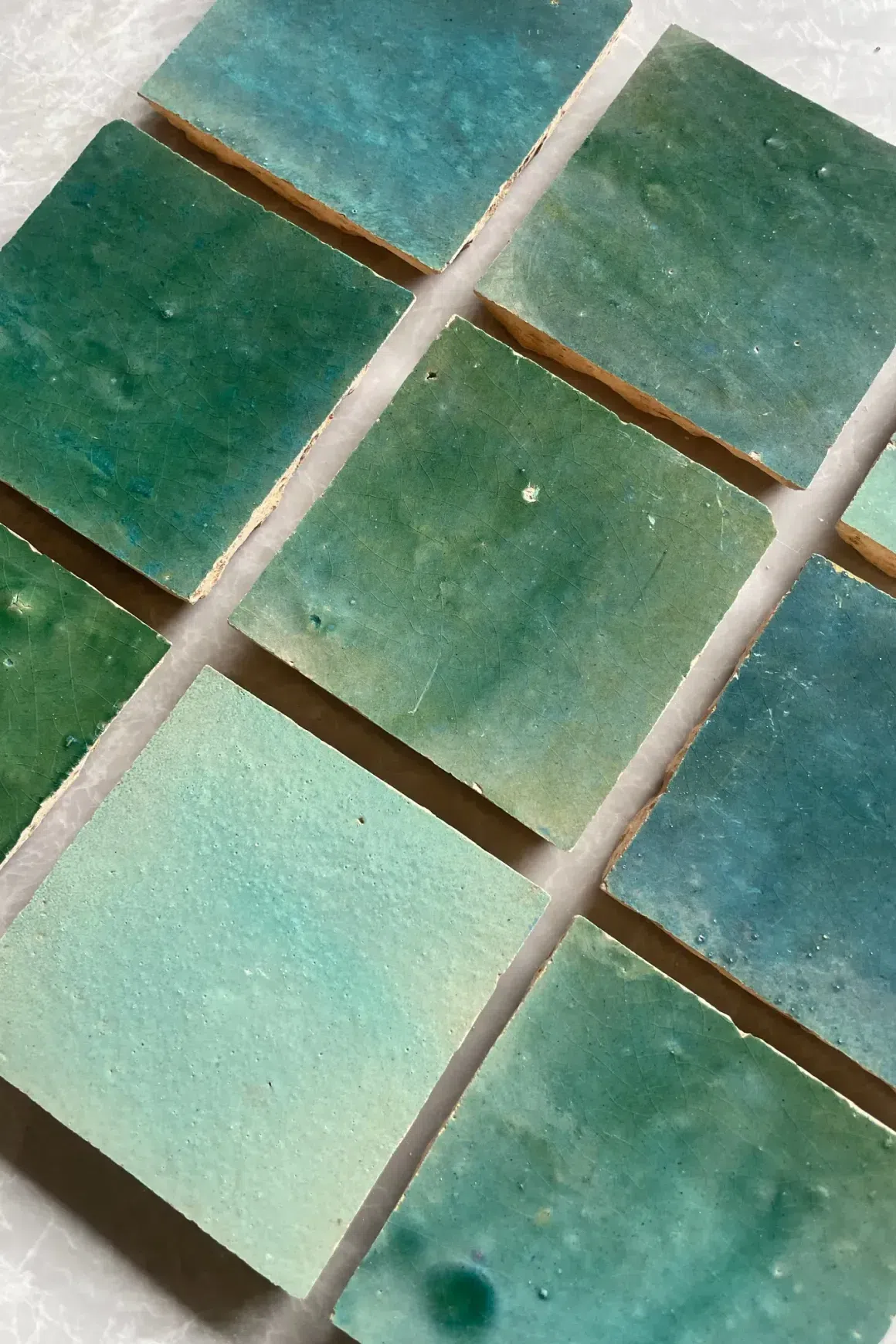 Atlas Blue Green Square Moroccan Zellige