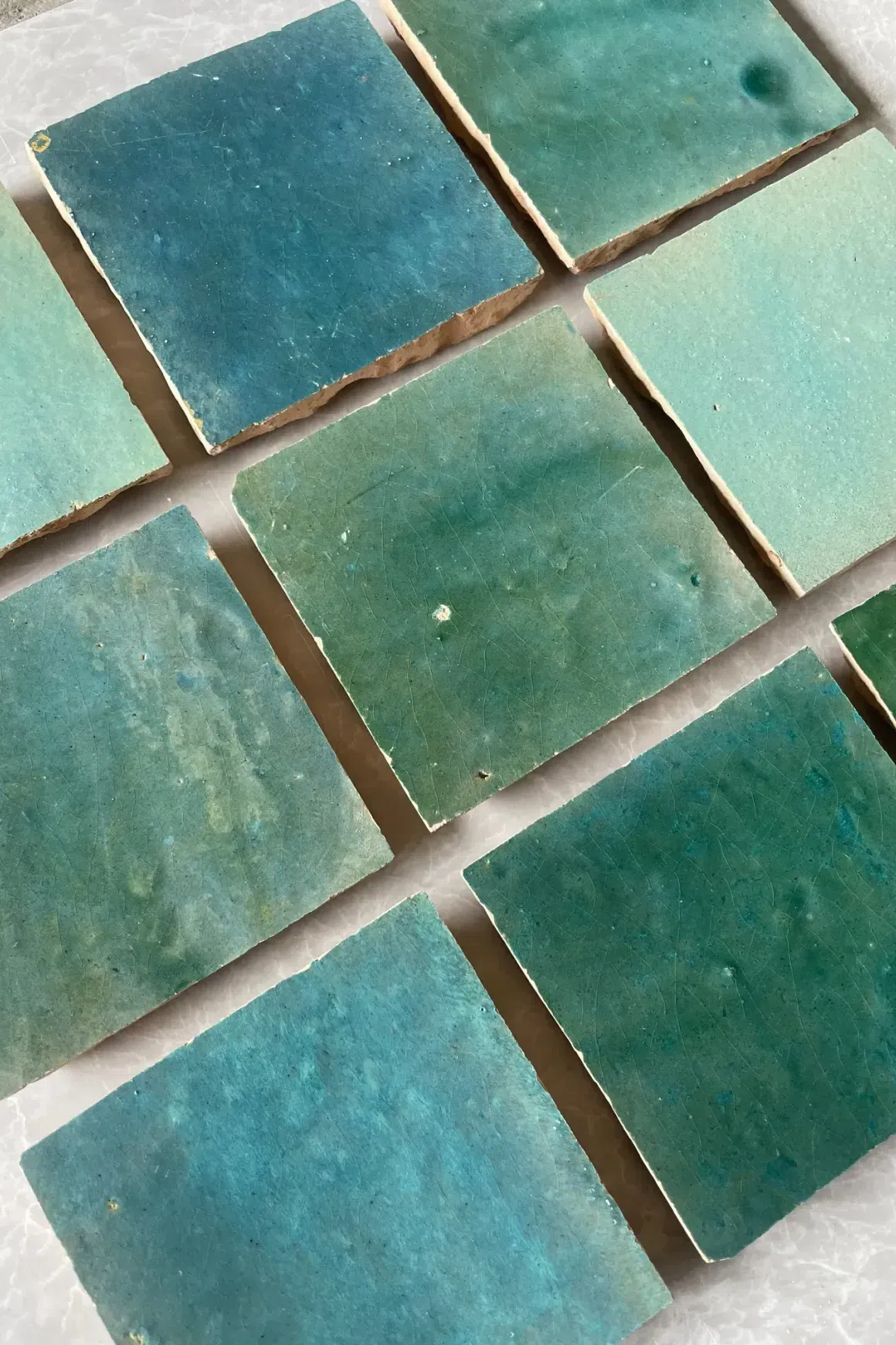 Atlas Blue Green Square Moroccan Zellige