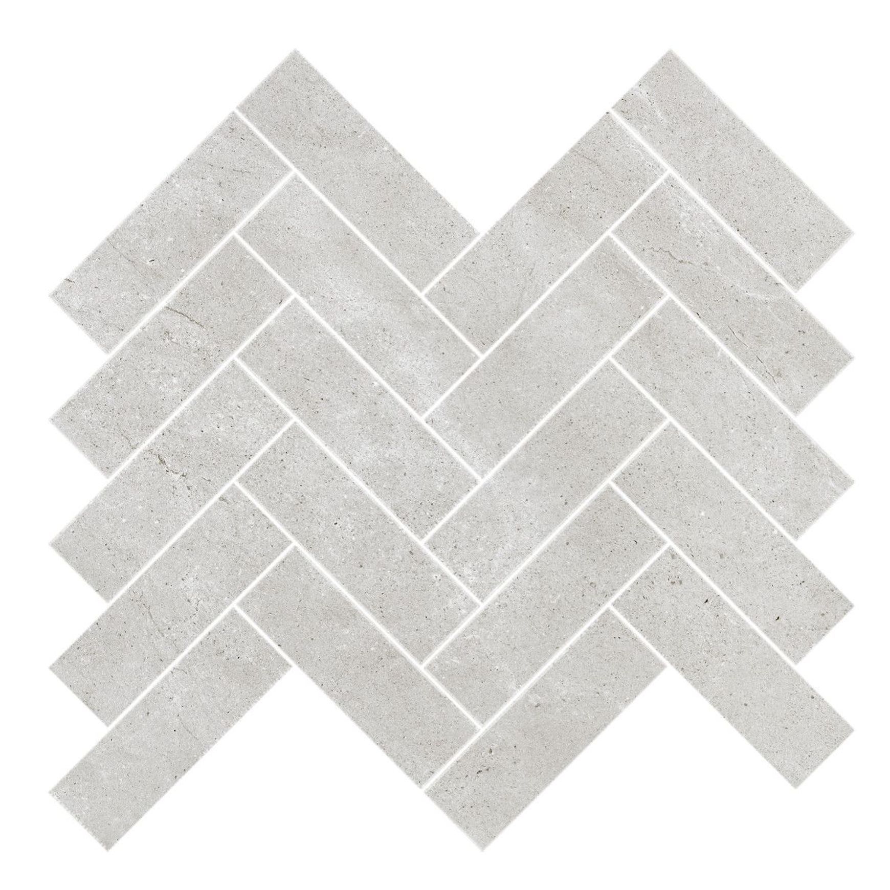 Gecko | Kiel Pearl Herringbone Mosaic Tiles