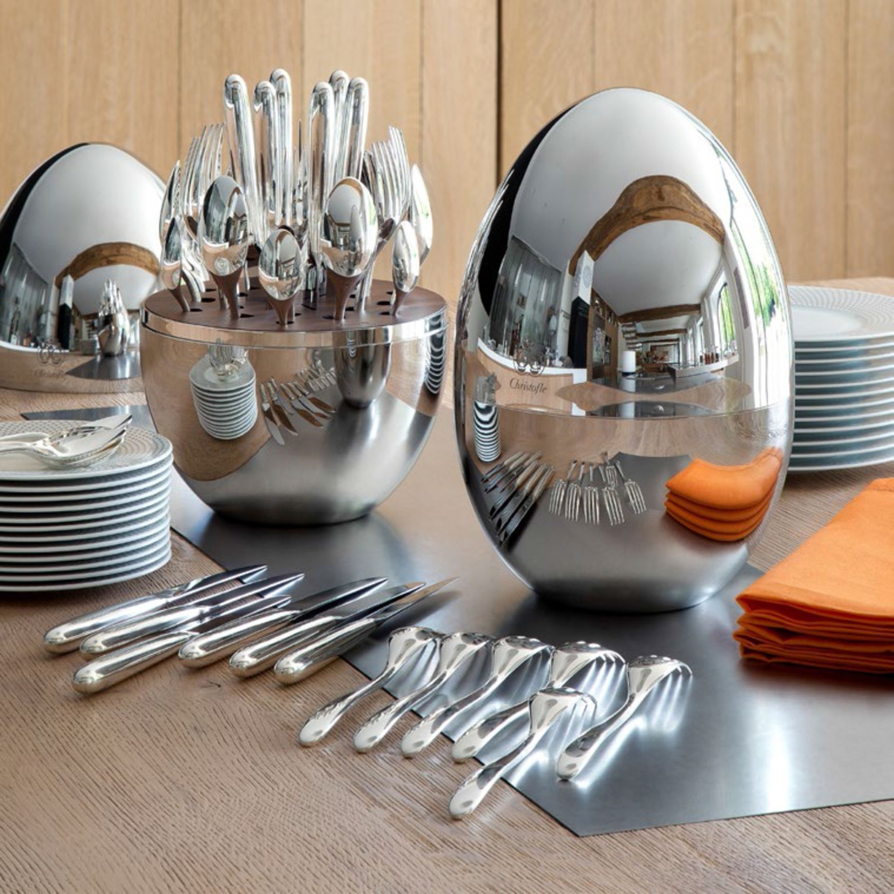 Mood Silver 24 Piece Cutlery Set in Egg