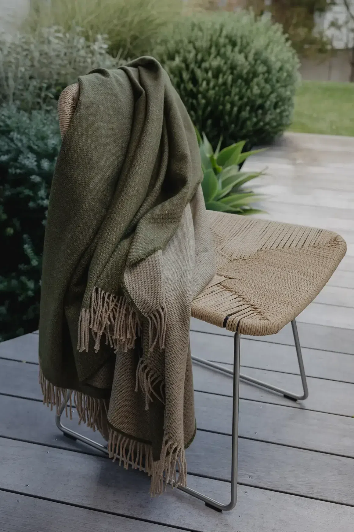 Weave Harris Merino Lambswool Throw - Moss