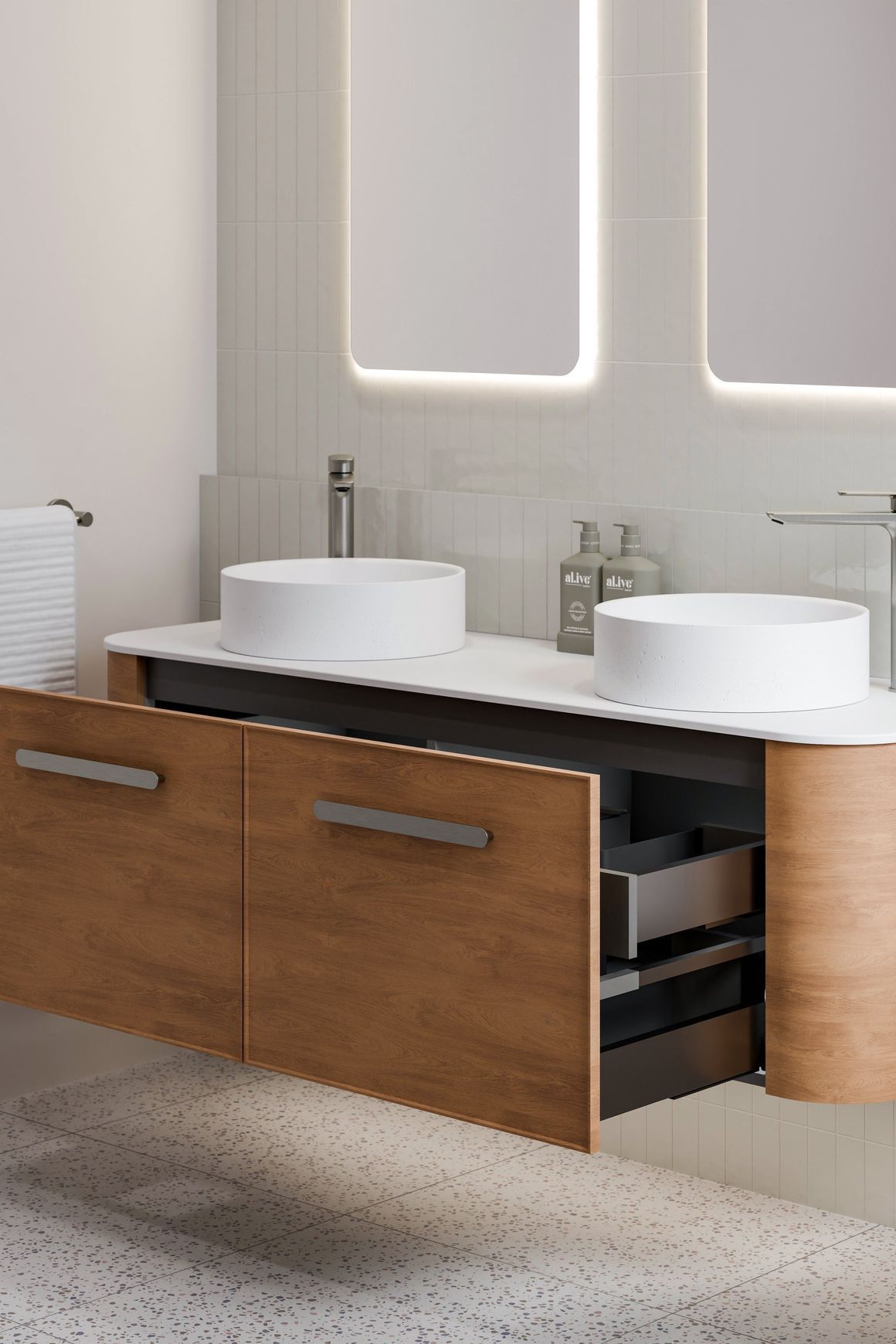 Nature 1500 Vanity | Double Inset Basin
