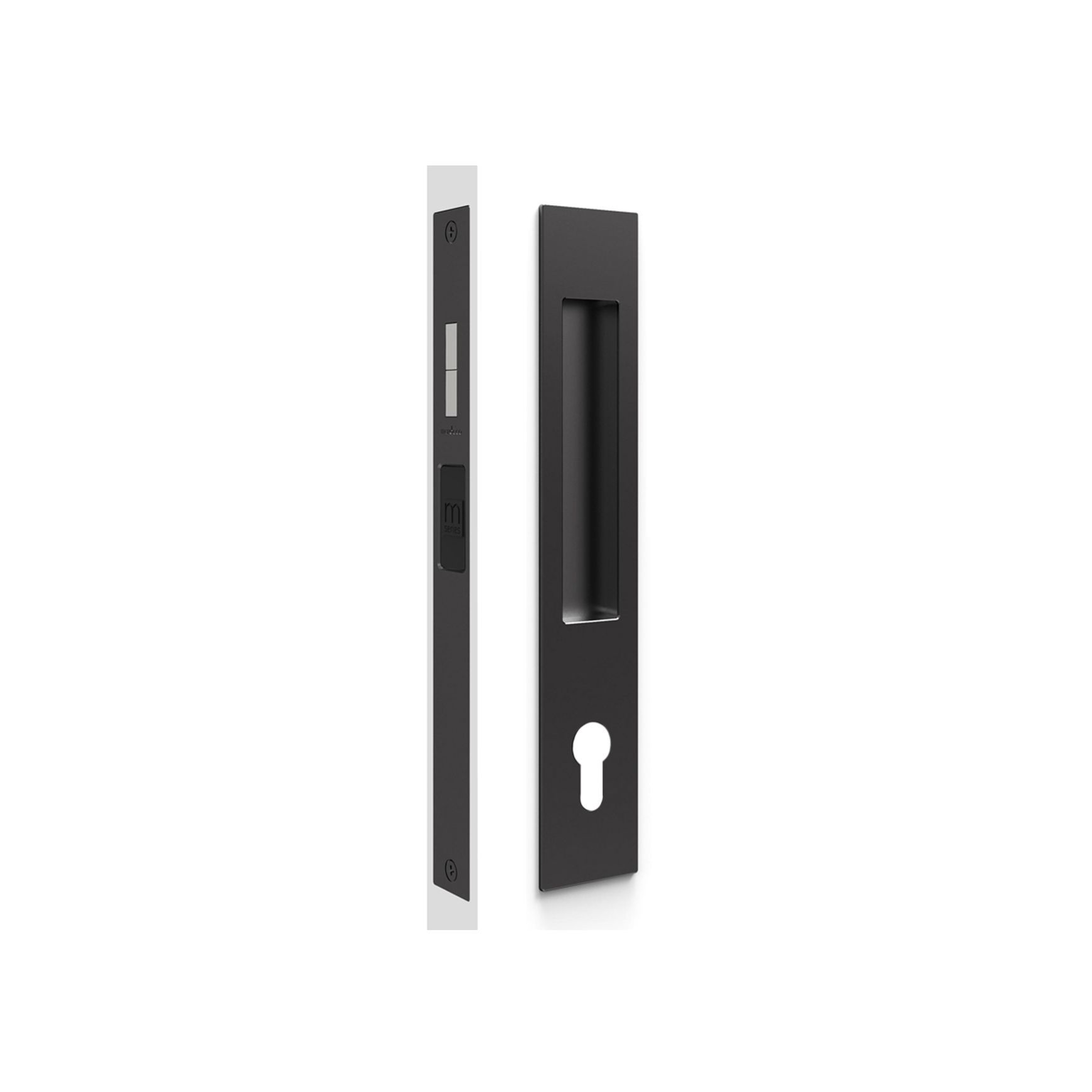 Mardeco 'M' Series Flush Pull Euro Lock Set Key Locking Black for Timber and Aluminum Doors BL8104/SET *No Cylinder*