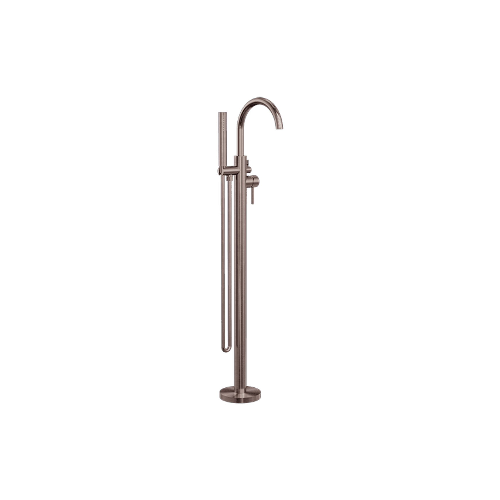 Mecca Round Freestanding Mixer With Hand Shower Brushed Bronze