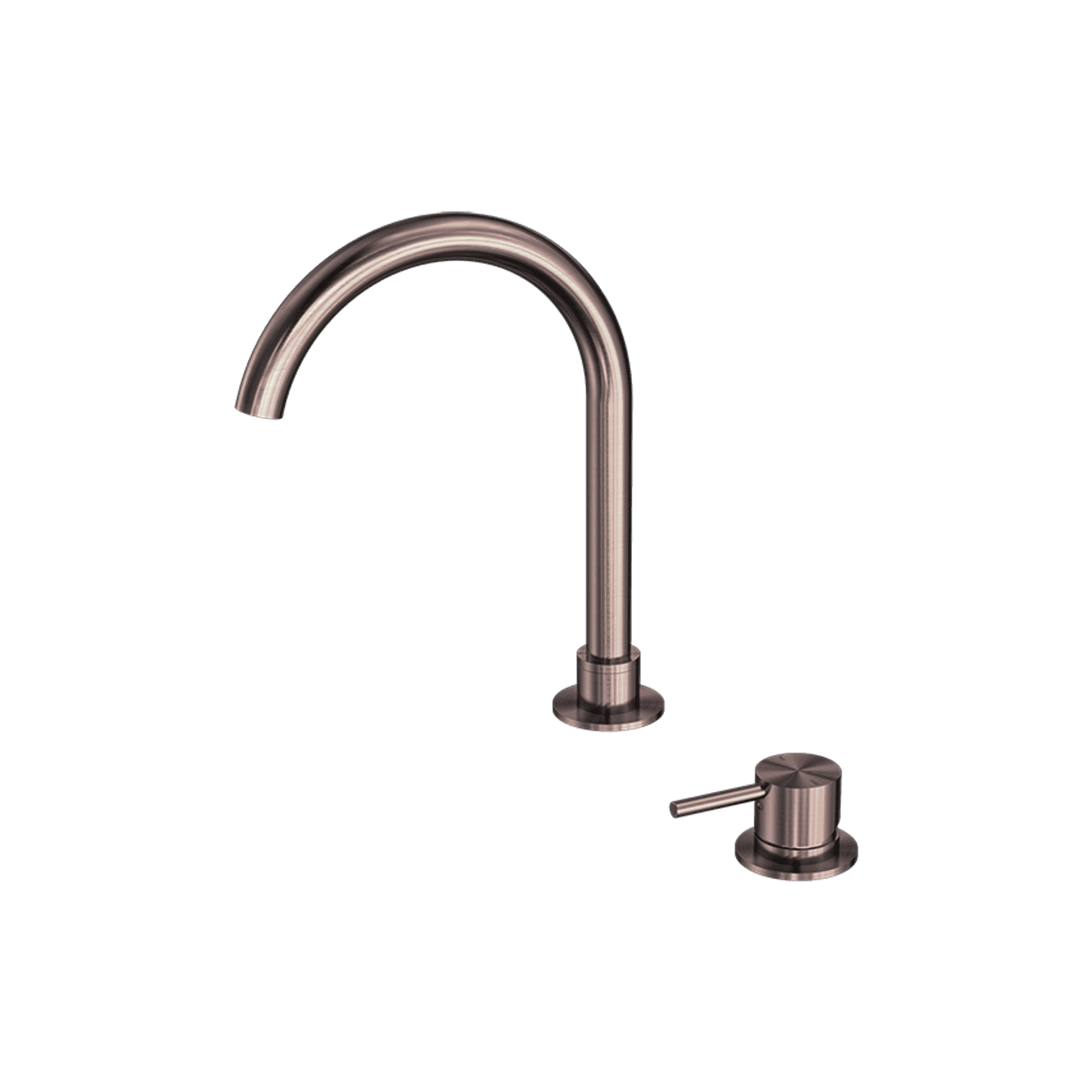 Mecca Hob Basin Mixer Round Swivel Spout Brushed Bronze