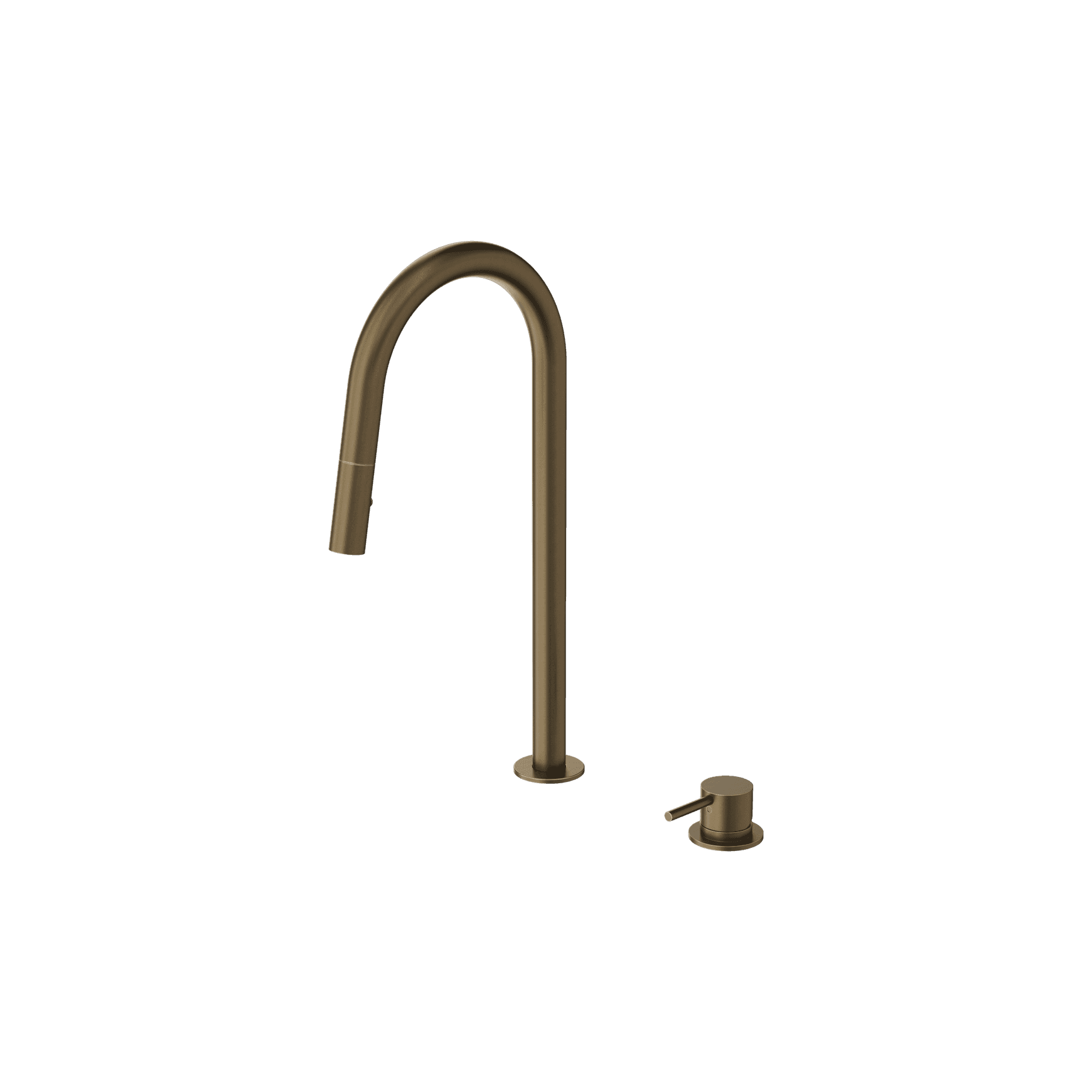 Mecca Hob Mounted Pull Out Sink Mixer Tumbled Antique Brass