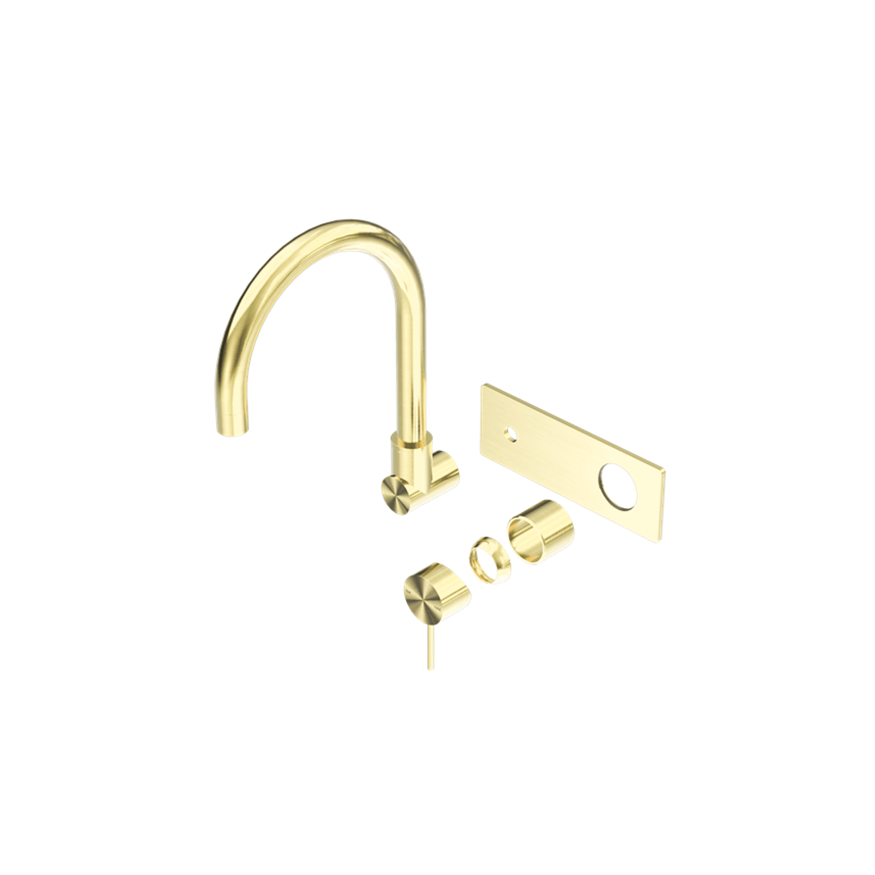 Mecca Wall Basin/Bath Mixer Swivel Spout Trim Kits Only Brushed Gold