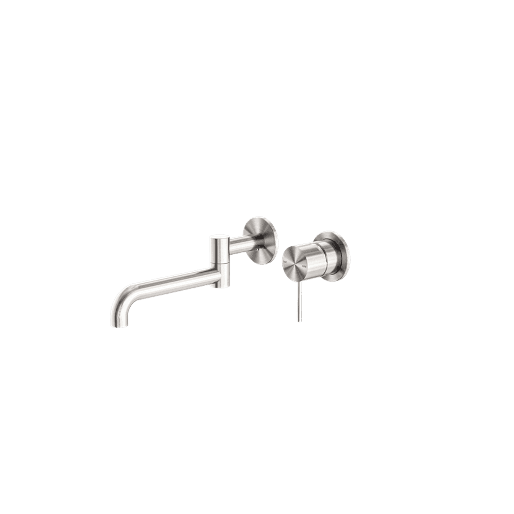 Mecca Wall Basin/Bath Mixer Swivel Spout 225mm Brushed Nickel
