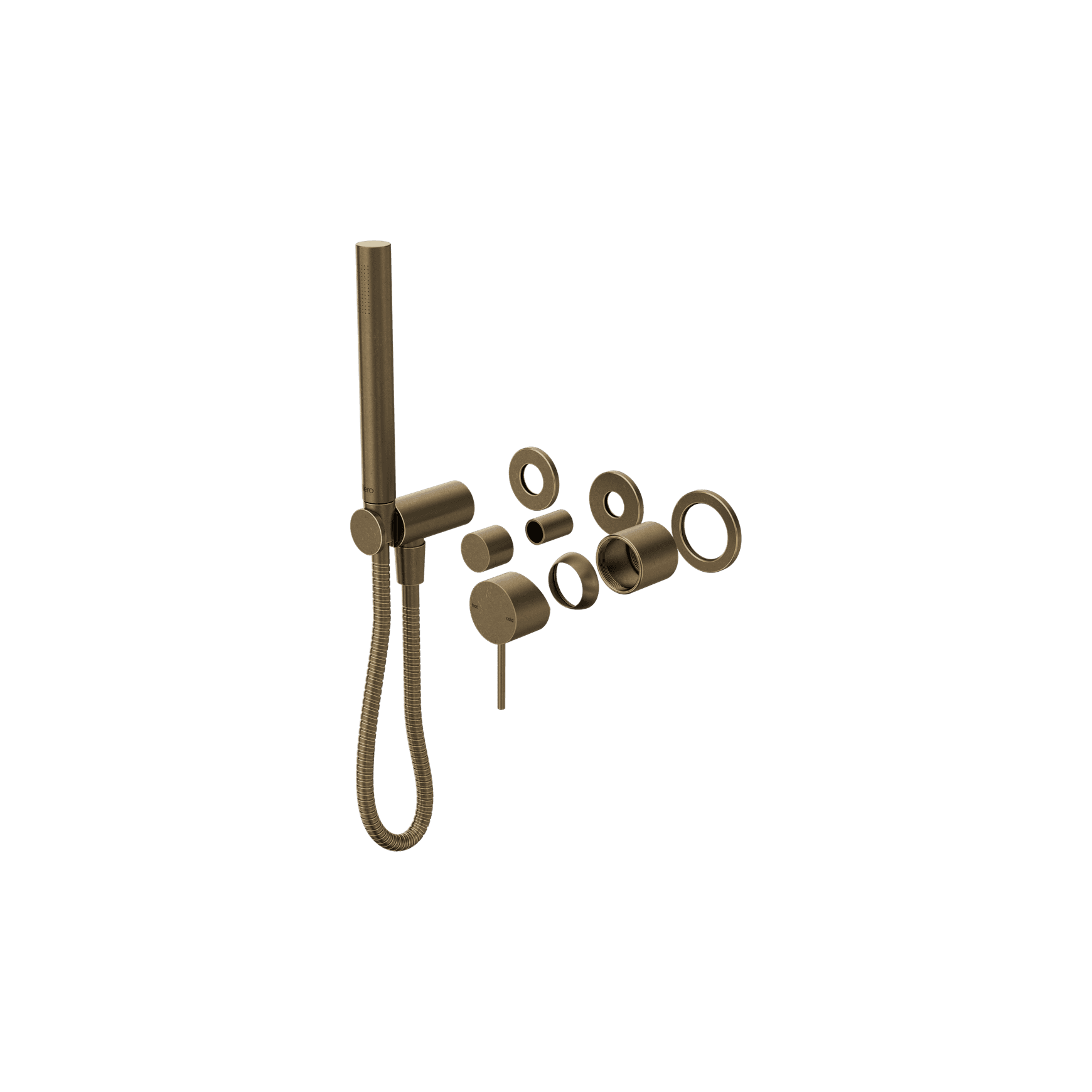 Mecca Shower Mixer Diverter System Separate Back Plate II Trim Kit Only Tumbled Antique Brass