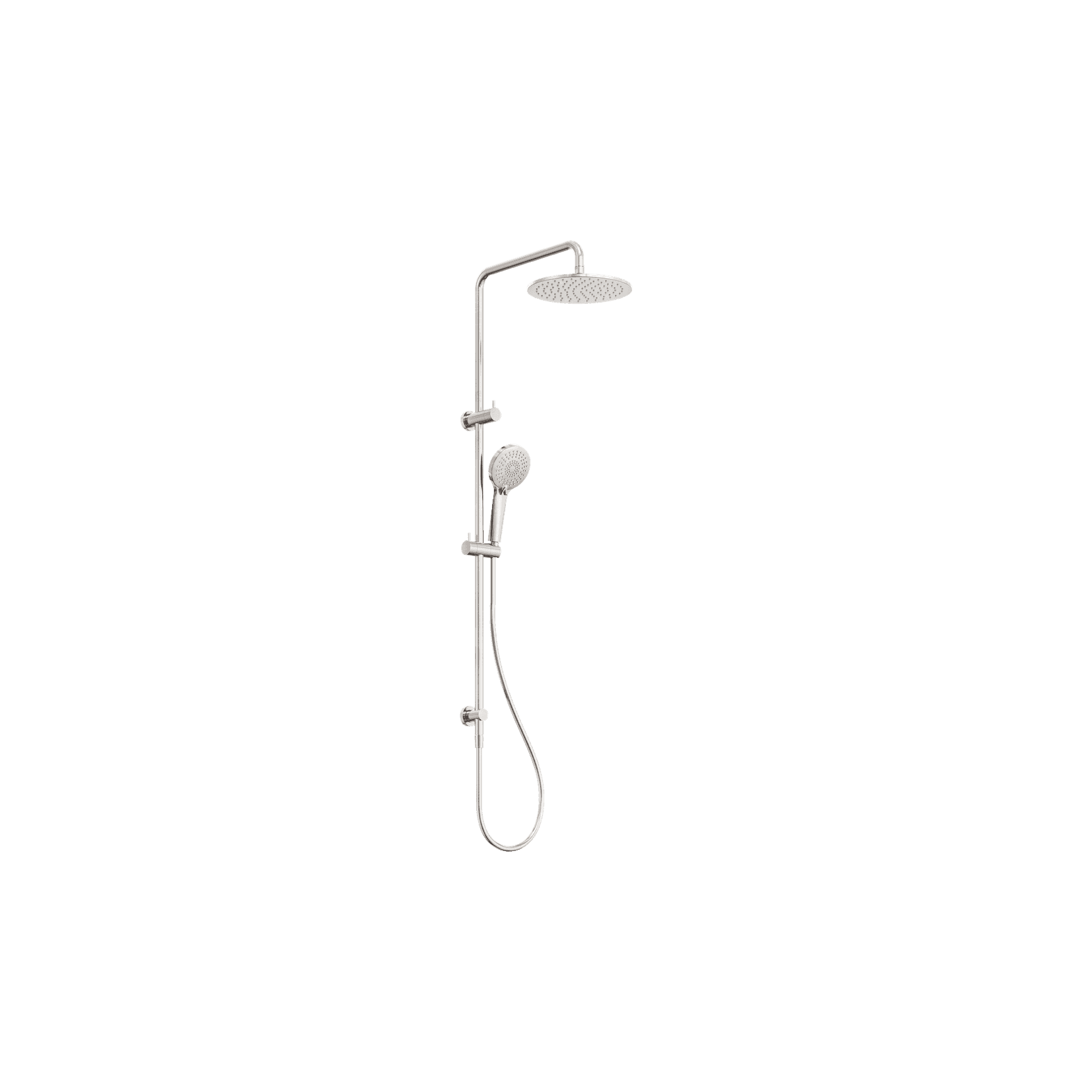 Round Twin Shower Brushed Nickel