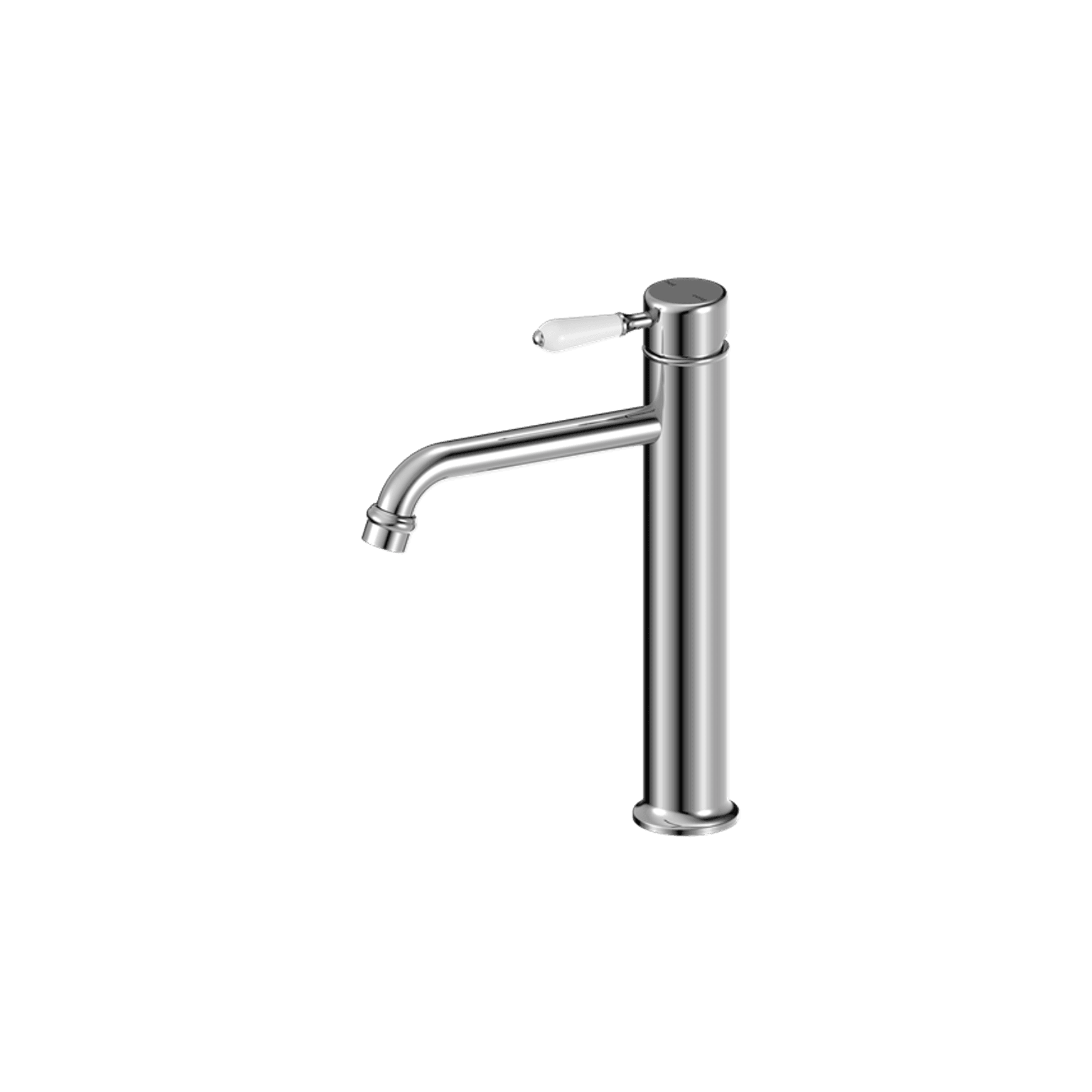 York Straight Tall Basin Mixer With White Porcelain Lever Chrome