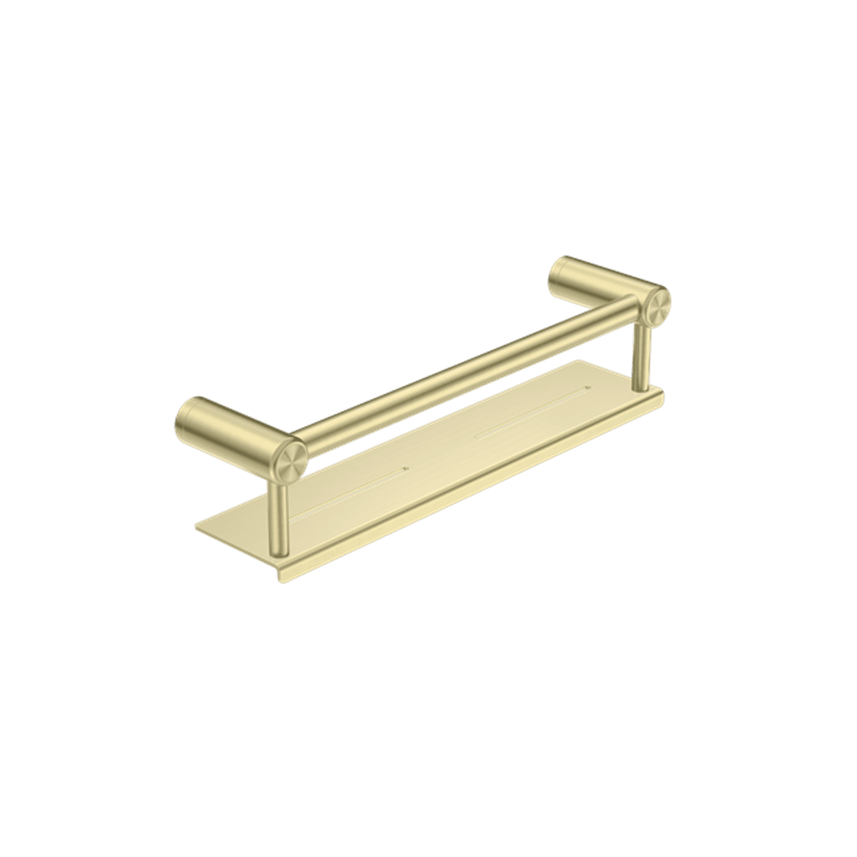 Mecca Care 25mm Grab Rail With Shelf 450mm Brushed Gold