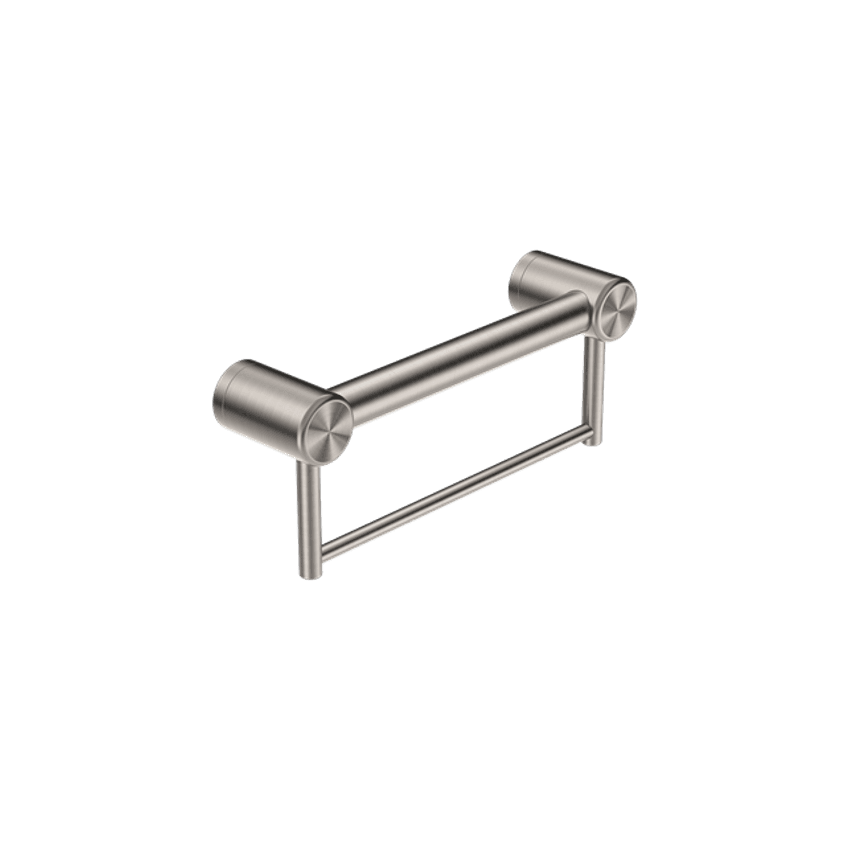 Mecca Care 32mm Grab Rail With Towel Holder 300mm Brushed Nickel