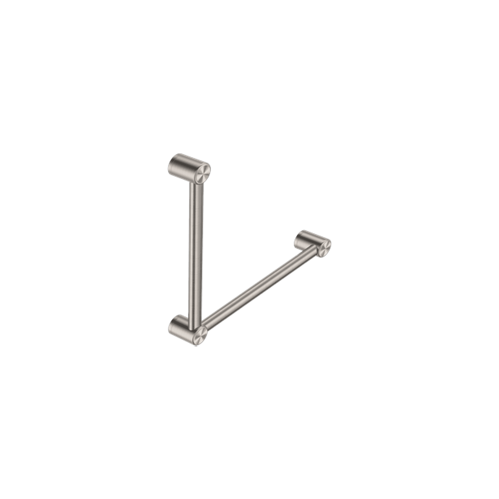 Mecca Care 32mm Ambulant Toilet Grab Rail 90 Degree 450X450mm Brushed Nickel