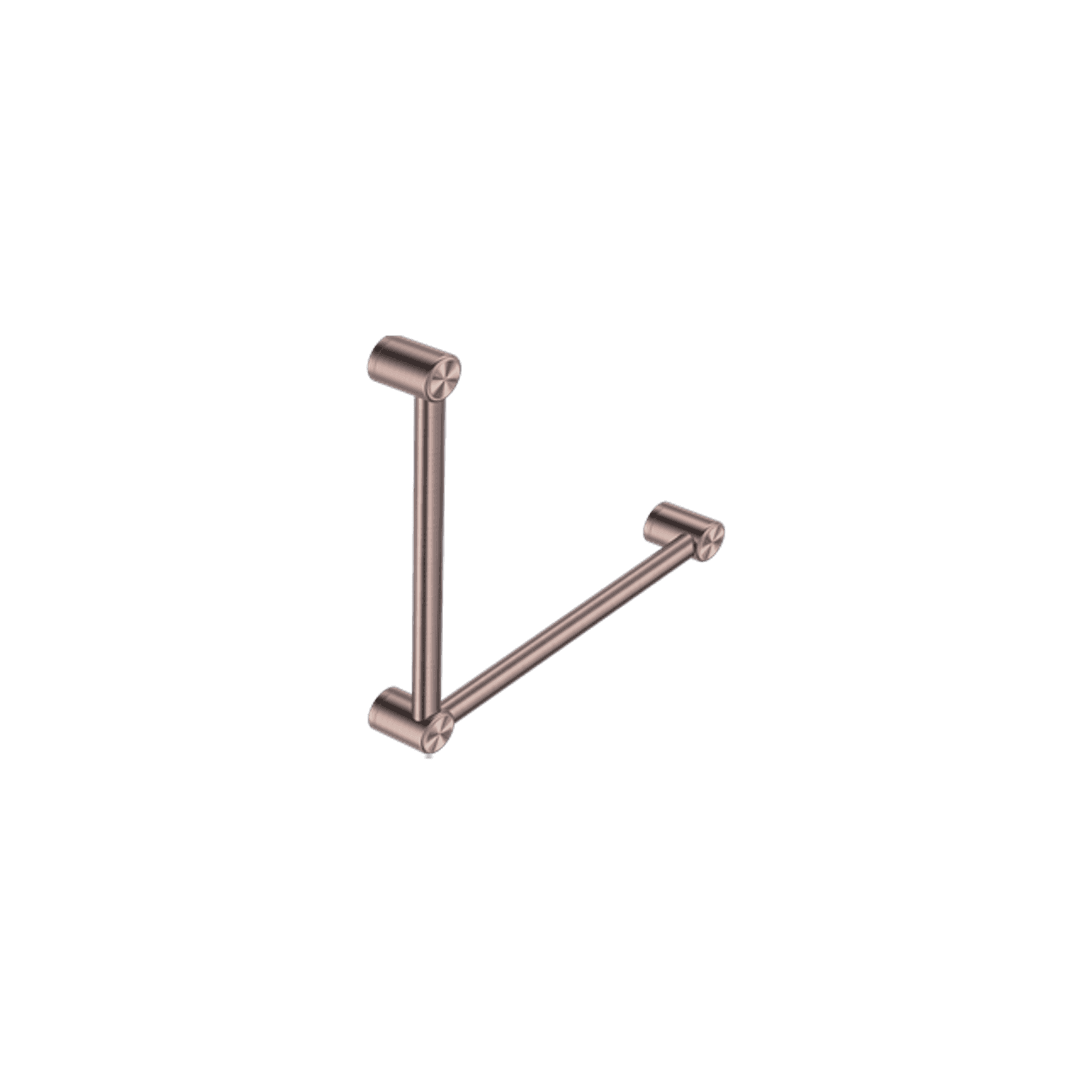 Mecca Care 32mm Ambulant Toilet Grab Rail 90 Degree 450X450mm Brushed Bronze