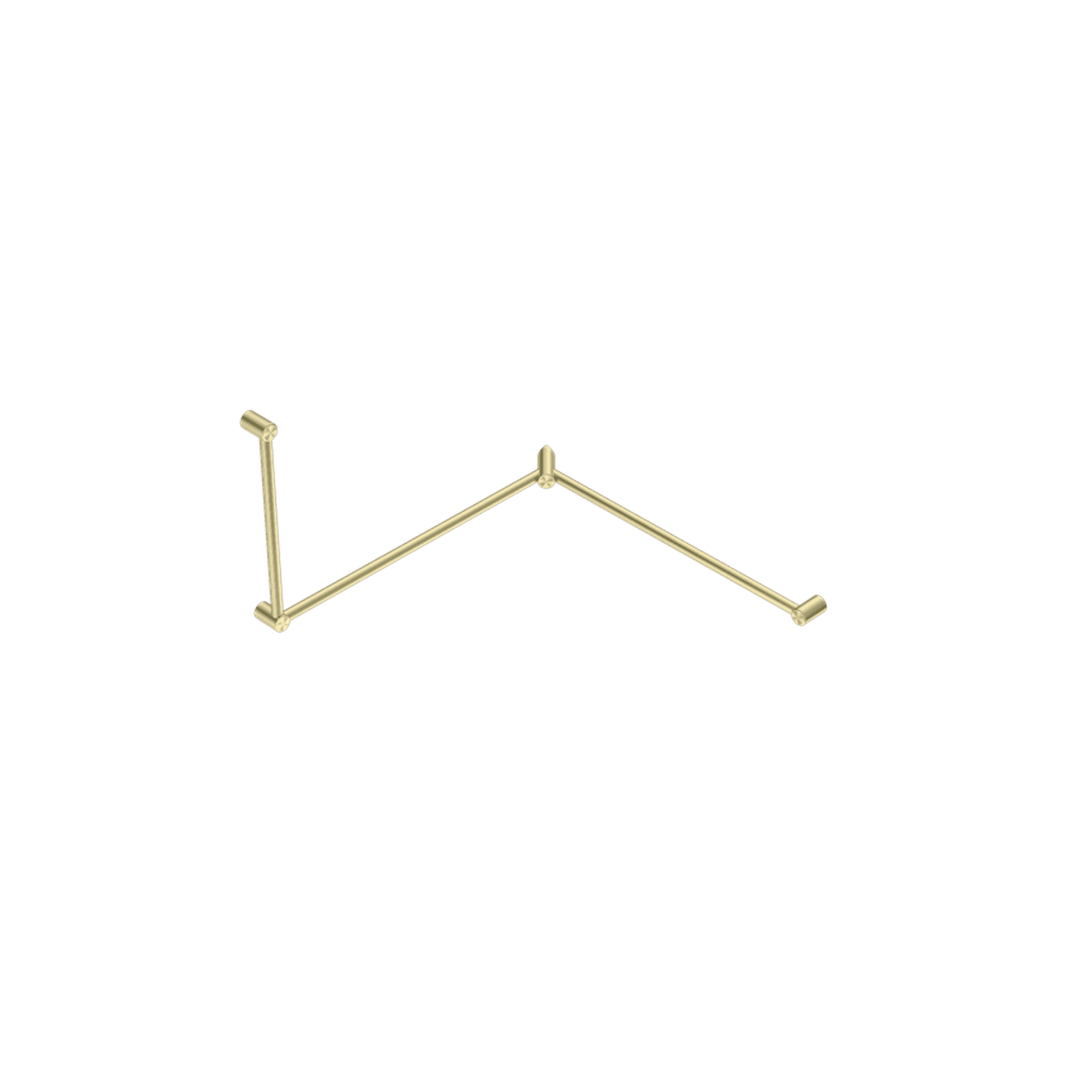 Mecca Care 32mm DDA Toilet Grab Rail Set 90 Degree Continuous 600X1065X1025mm Brushed Gold