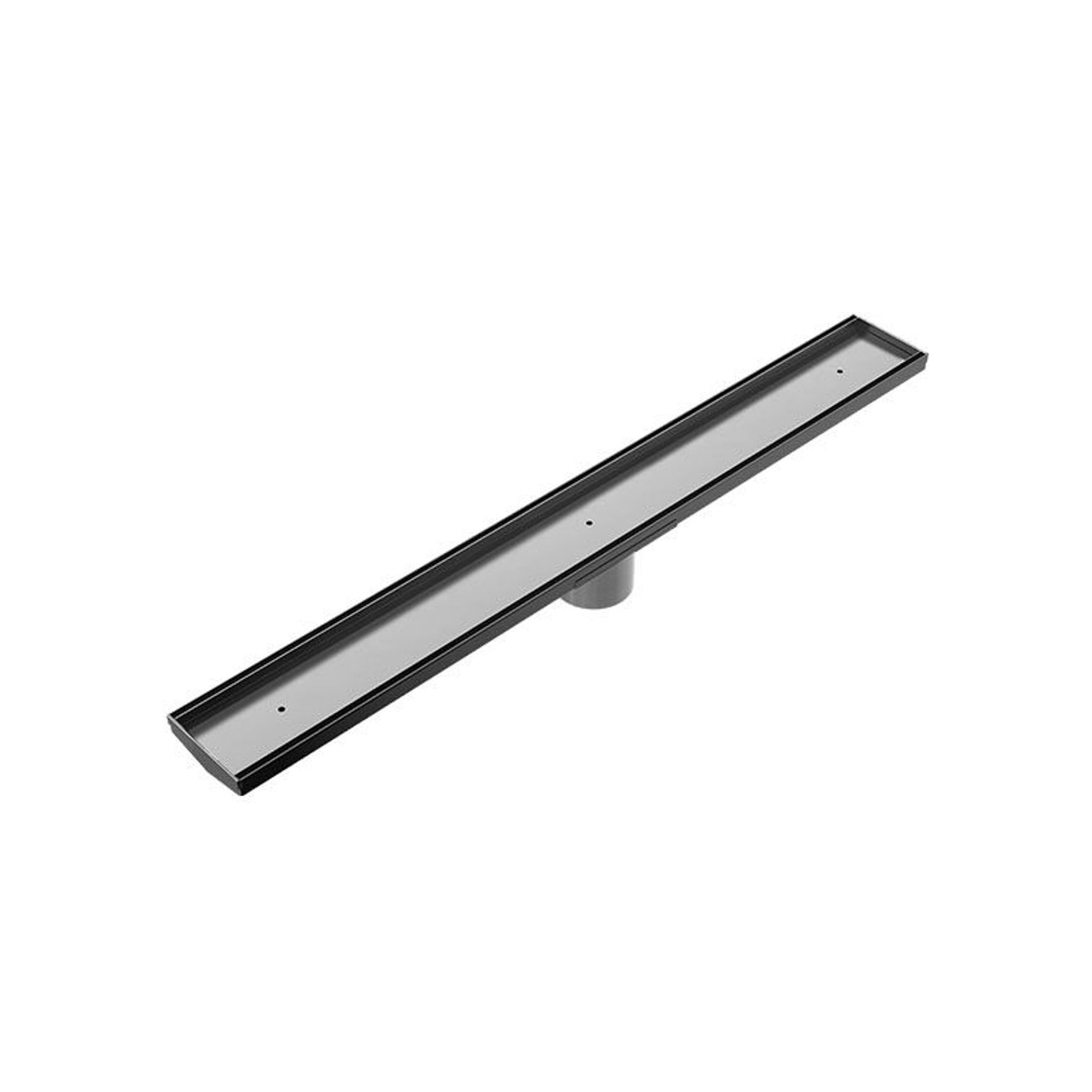 Tile Insert V Channel Floor Grate 89mm Outlet With Hole Saw Gun Metal