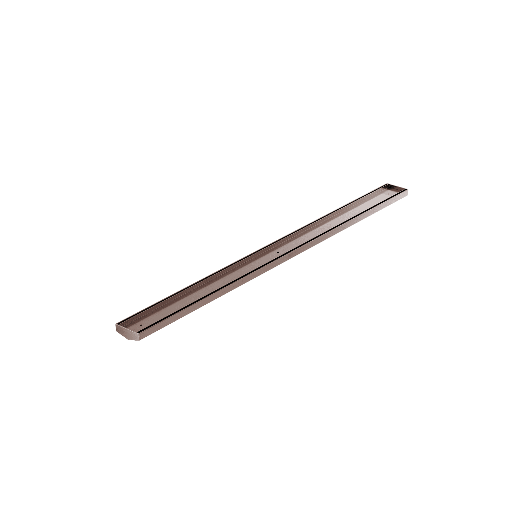 Tile Insert V Channel 1200mm Floor Grate 50mm Outlet Without Outlet And Hole Saw Brushed Bronze