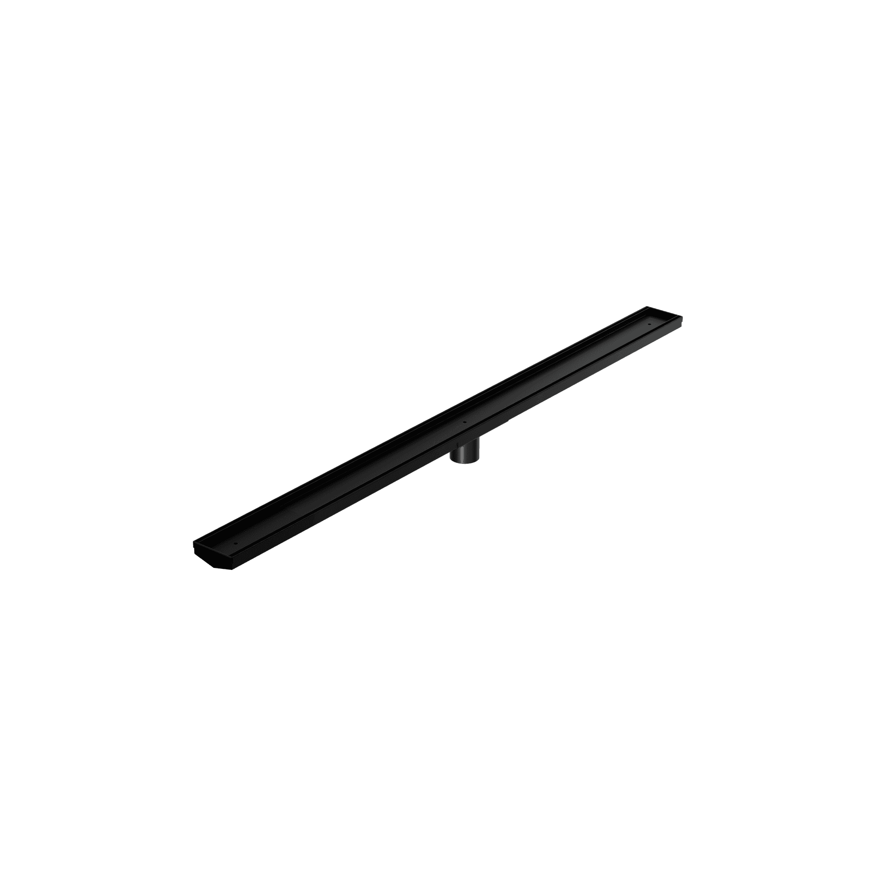 Tile Insert V Channel 1200mm Floor Grate 50mm Outlet With Hole Saw Matte Black