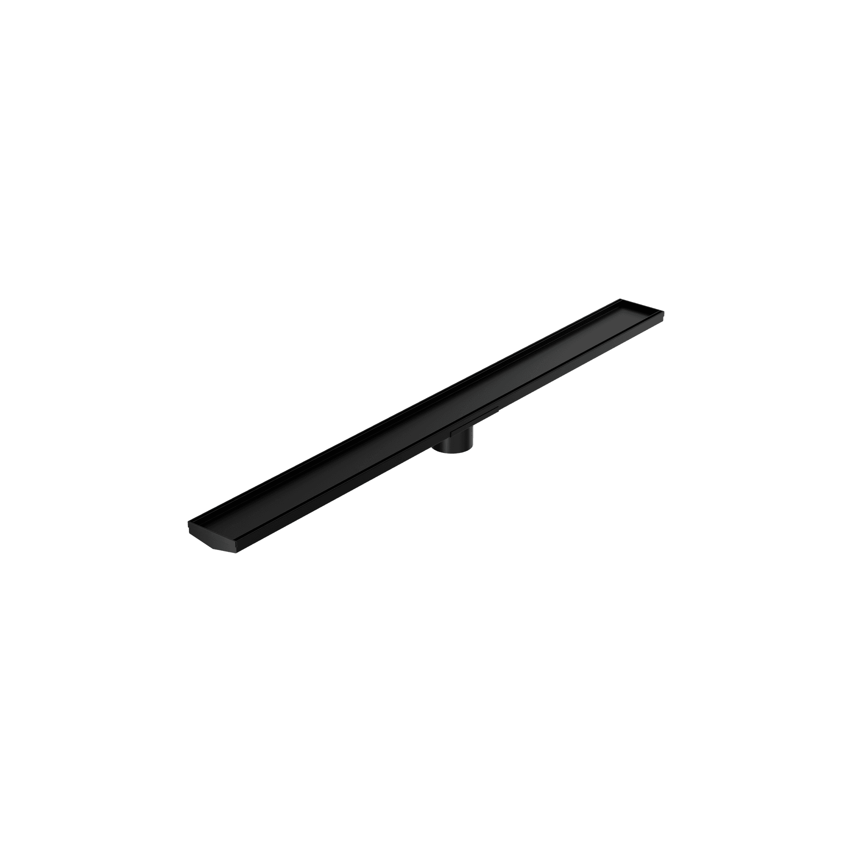 Tile Insert V Channel 1200mm Floor Grate 80mm Outlet With Hole Saw Matte Black