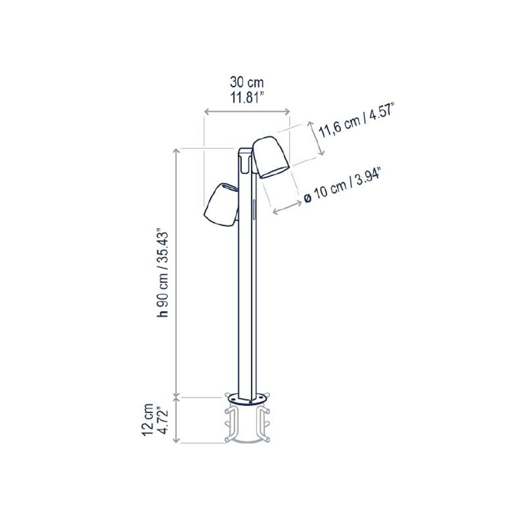 Nut B/90/2L Outdoor Bollard