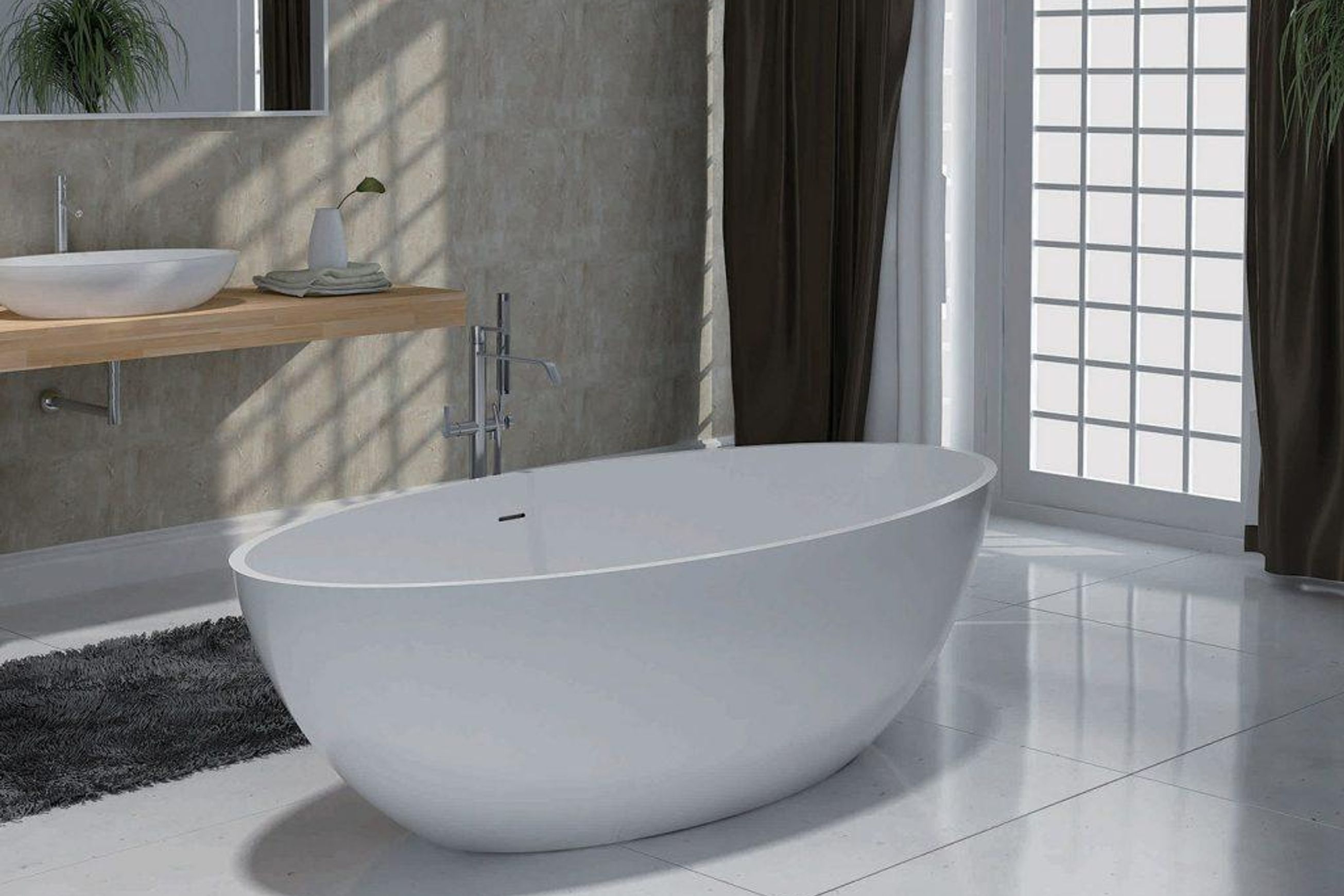 Pietra Bianca Nice Freestanding Stone Bath