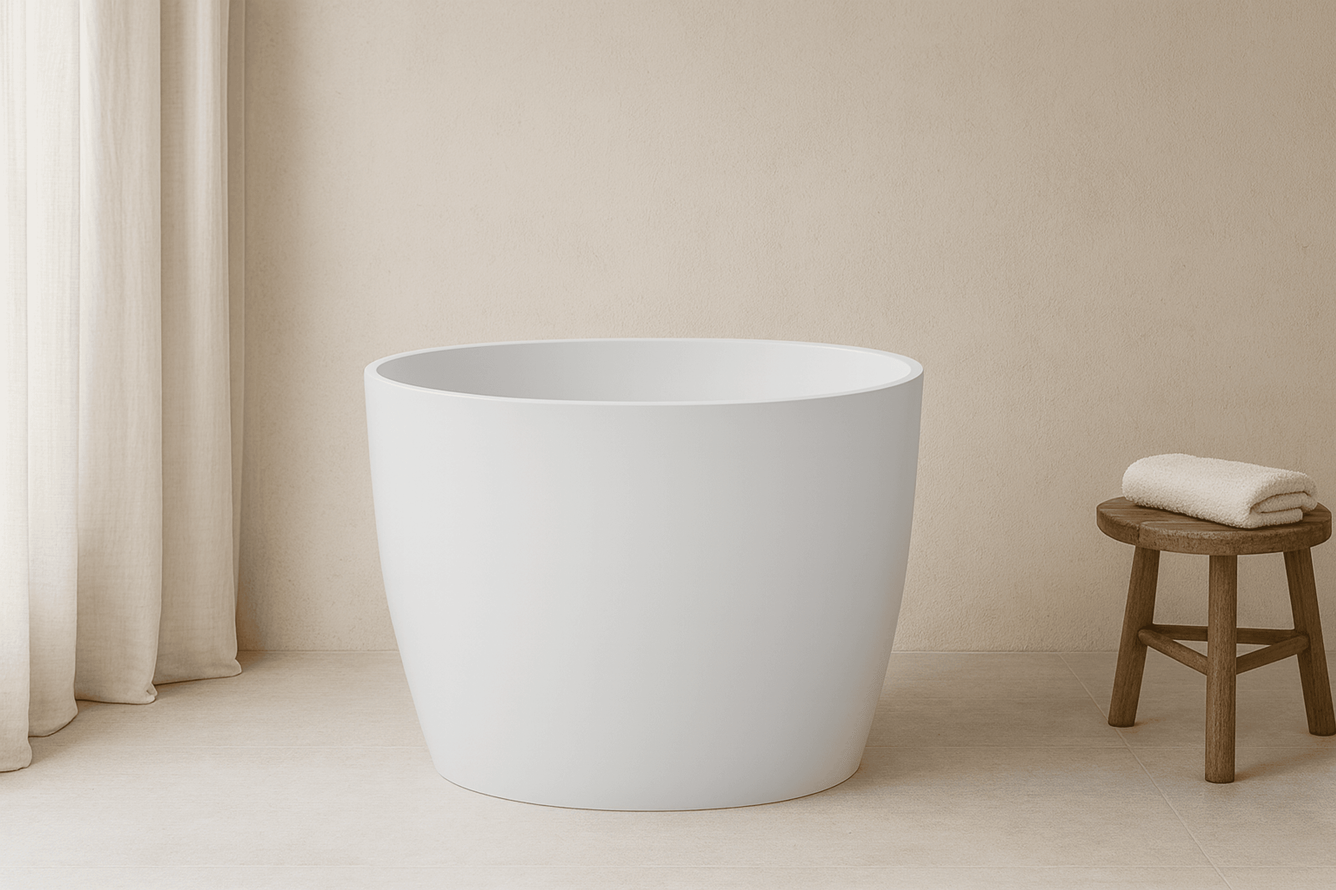 Ovola Small Oval 1000mm Japanese Soak Tub Bath - OV8024