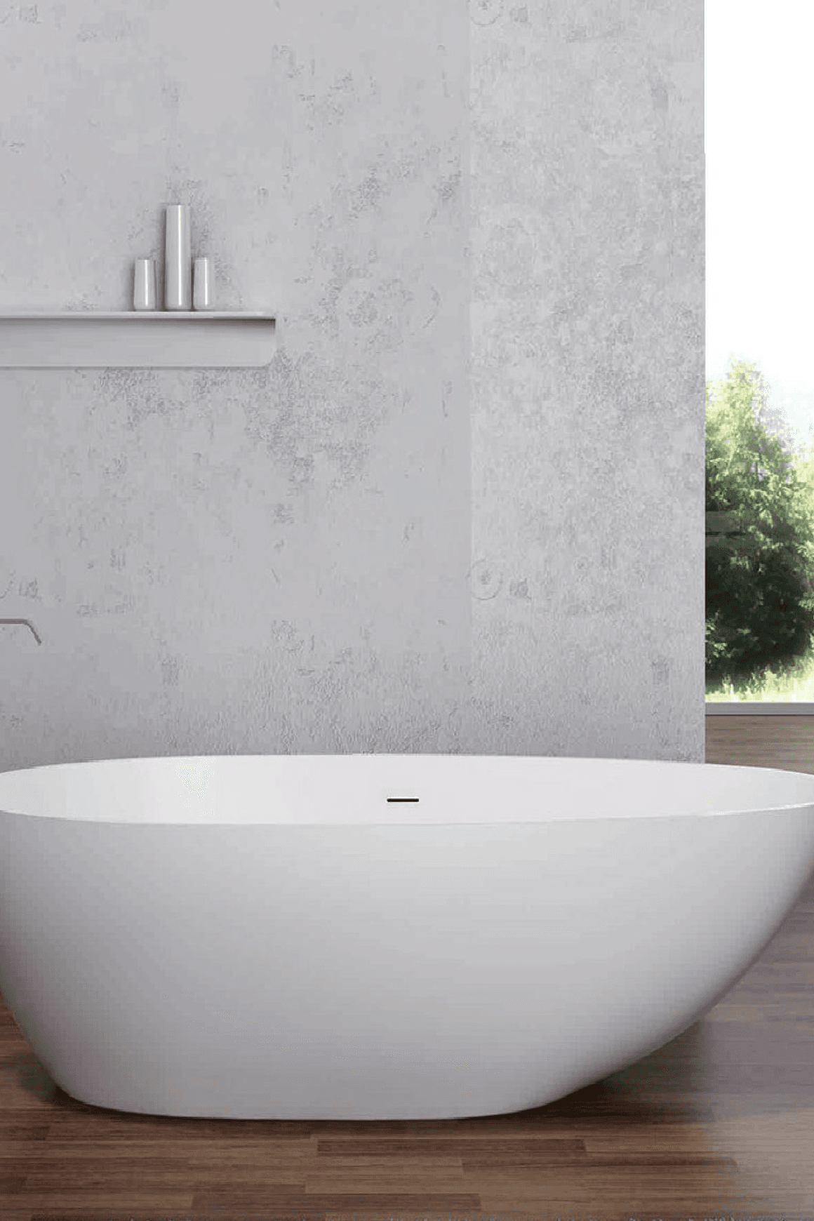 Pietra Bianca Onda Freestanding Stone Bath