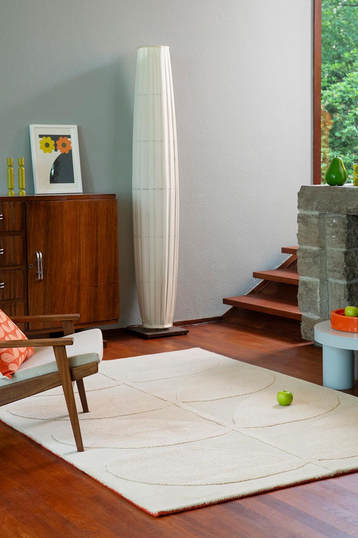 Orla Kiely Solid Stem Rug - Ecru | 100% Wool Designer Floor Rug