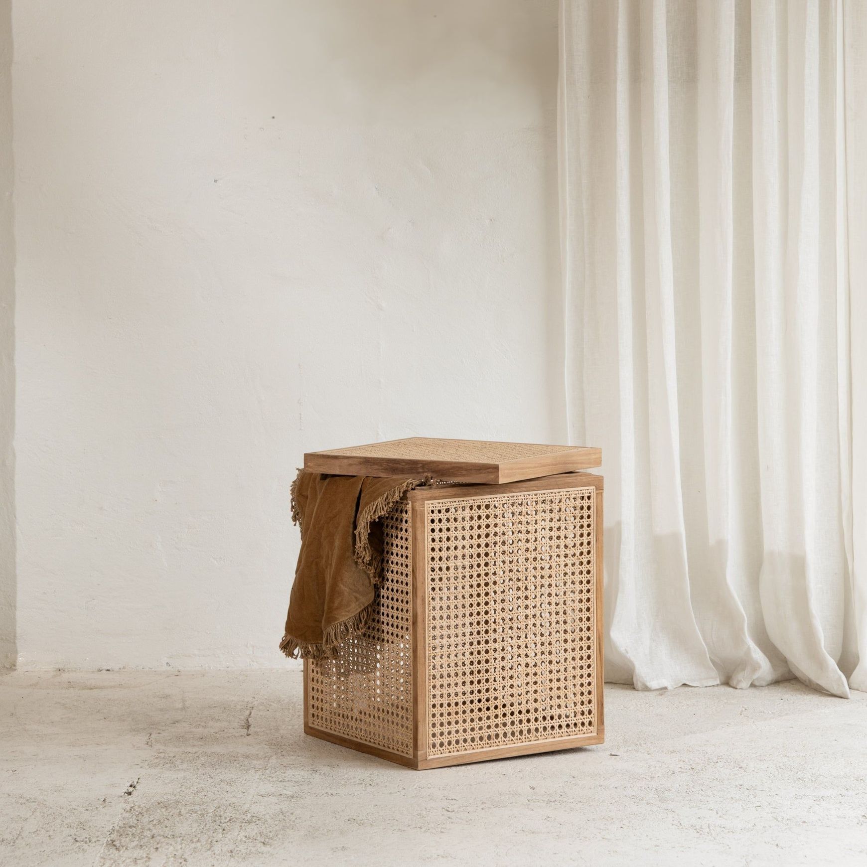 Paadini Rattan Side Table with Storage