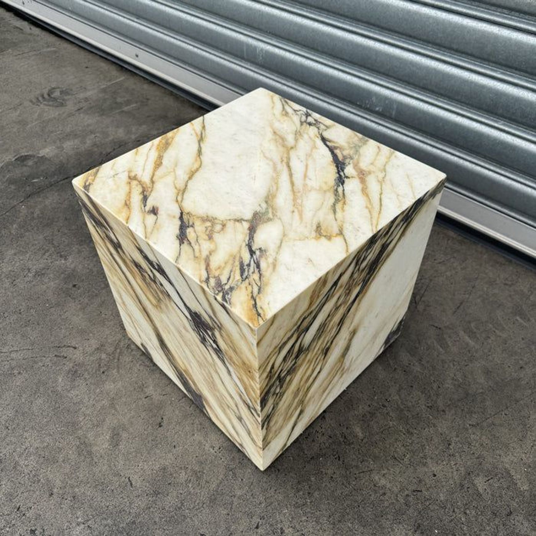 Cube Side Table - Viola Calacatta Marble | Natural Stone Co.