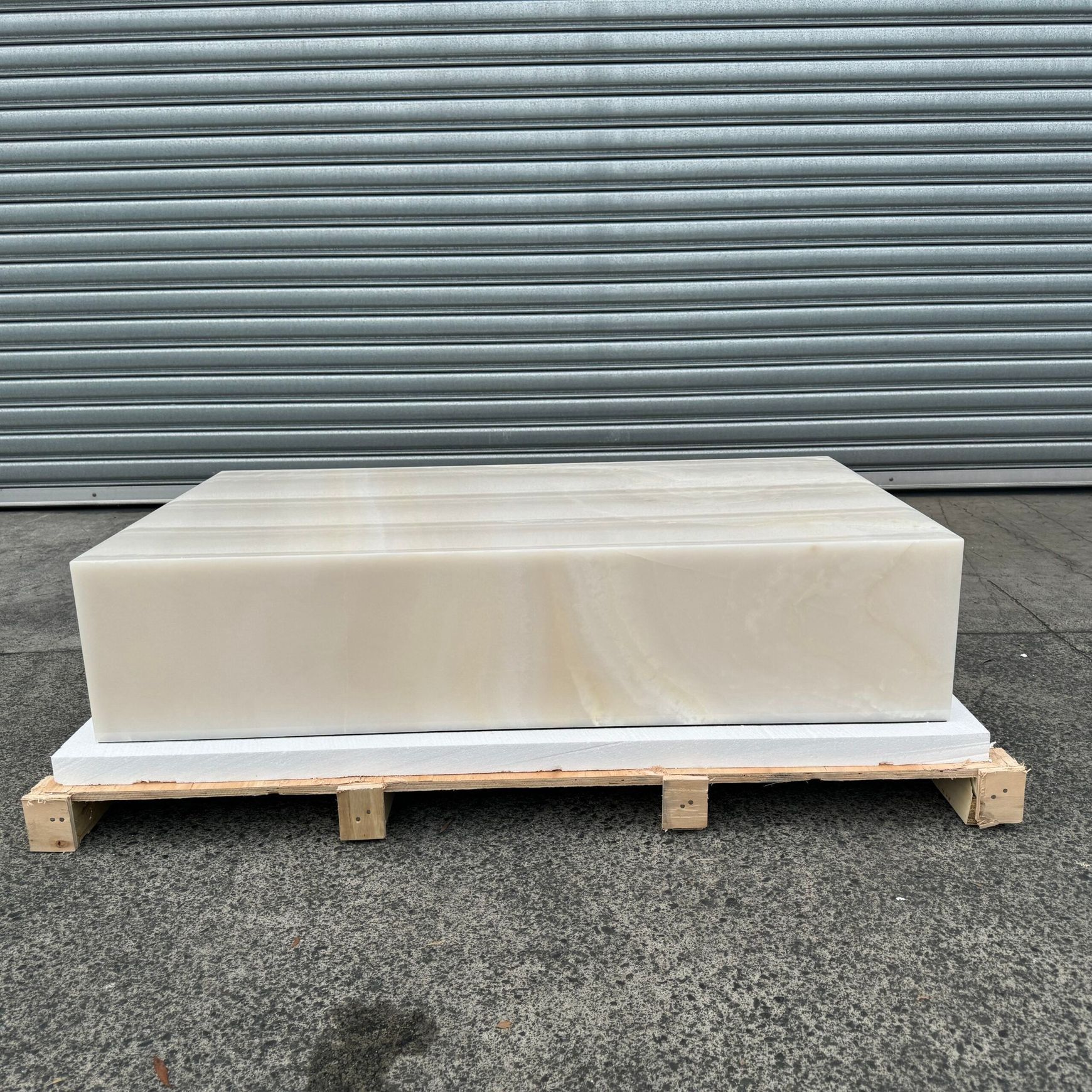 Block Coffee Table - White Onyx