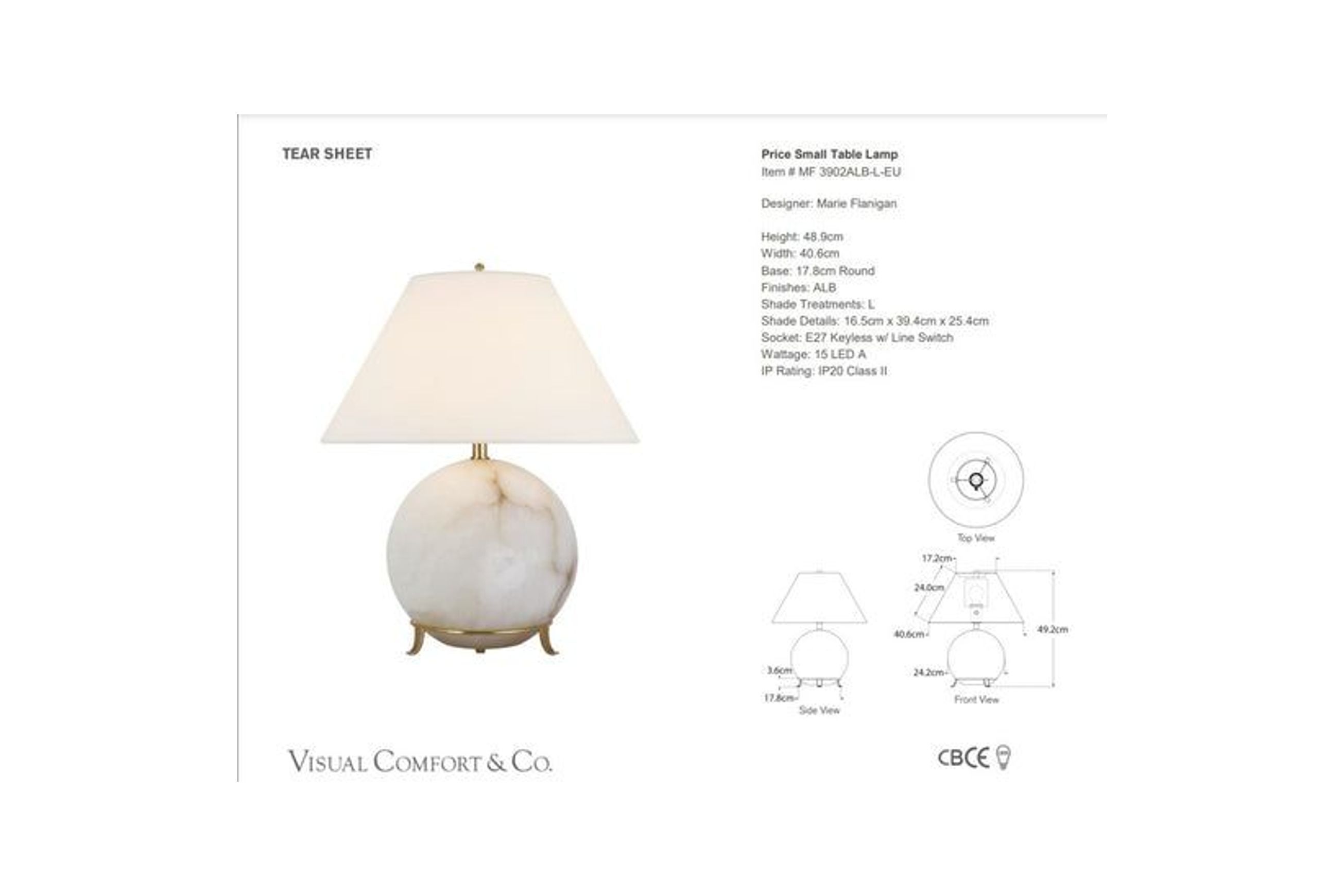 Visual Comfort Marie Flanigan Price Small Table Lamp