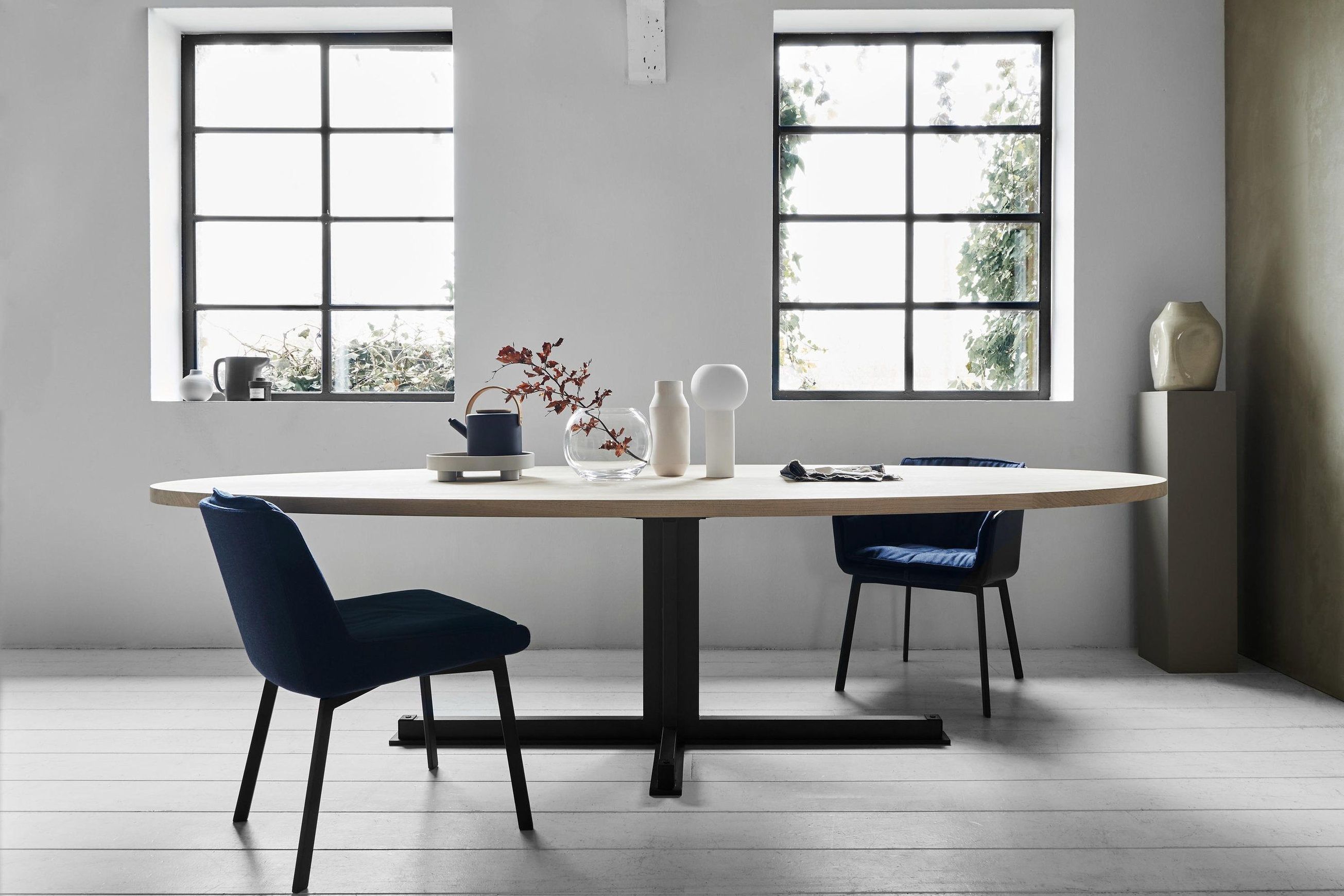 Cross Oval Dining Table