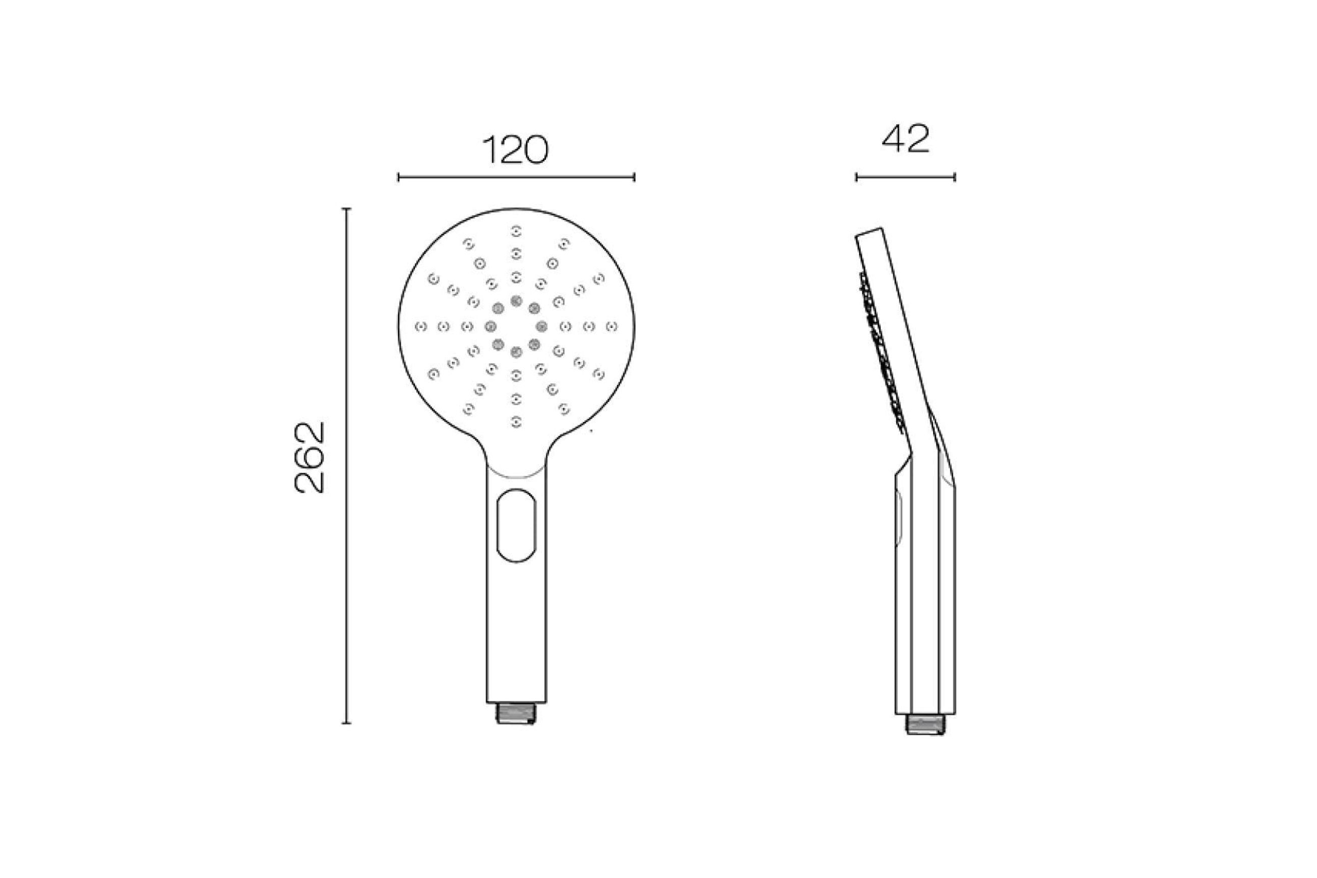 SQUARE OR ROUND REPLACEMENT SHOWER HAND PIECE - 5 COLOURS