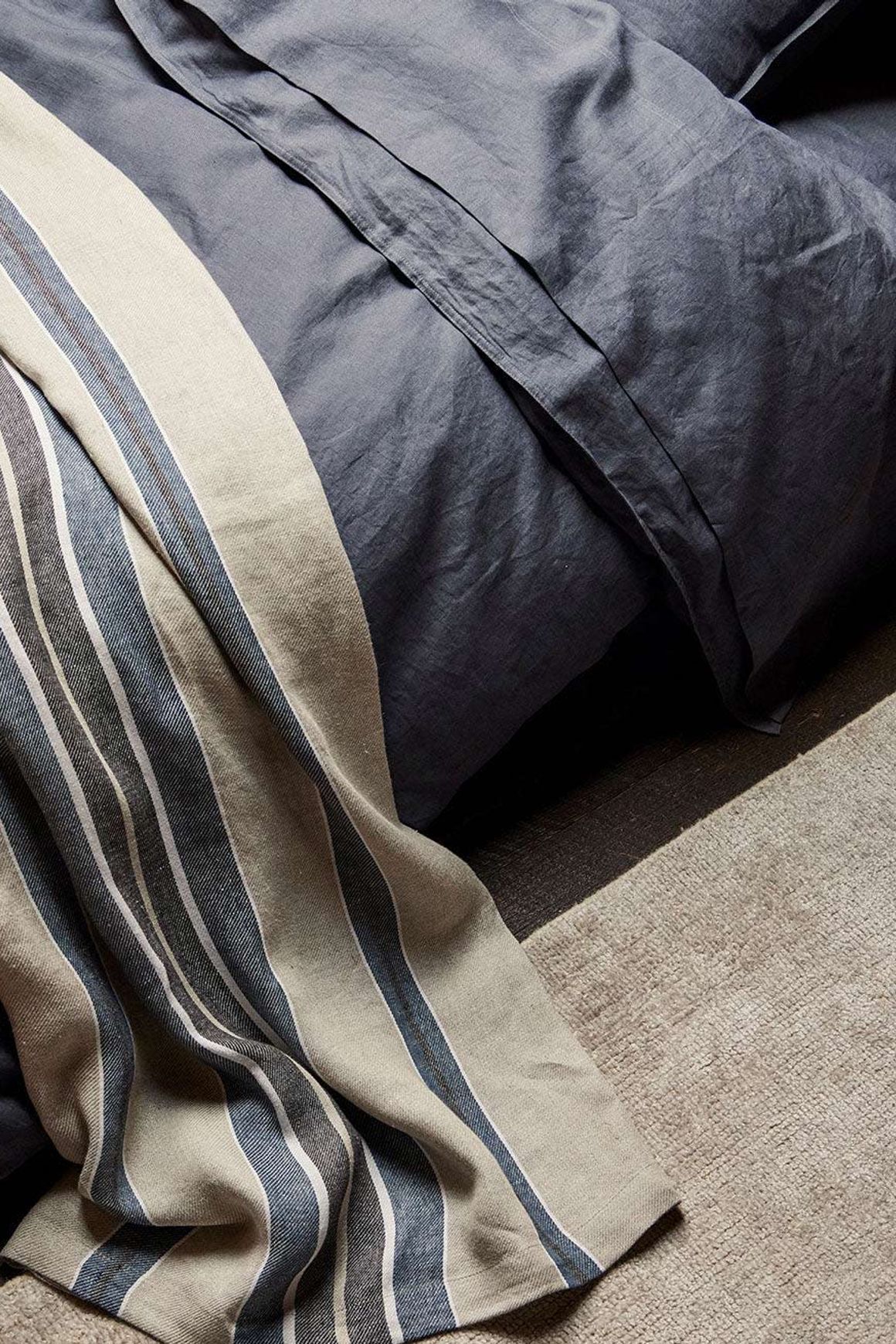 Ravello Linen Quilt Cover - Denim | Weave Home Bed Linen