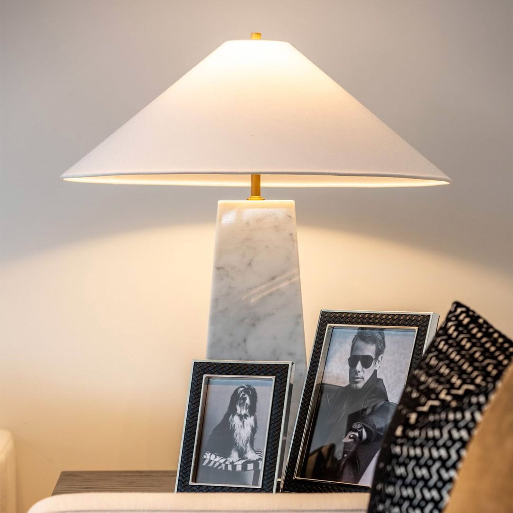 Riviera Table Lamp - Carrara Marble