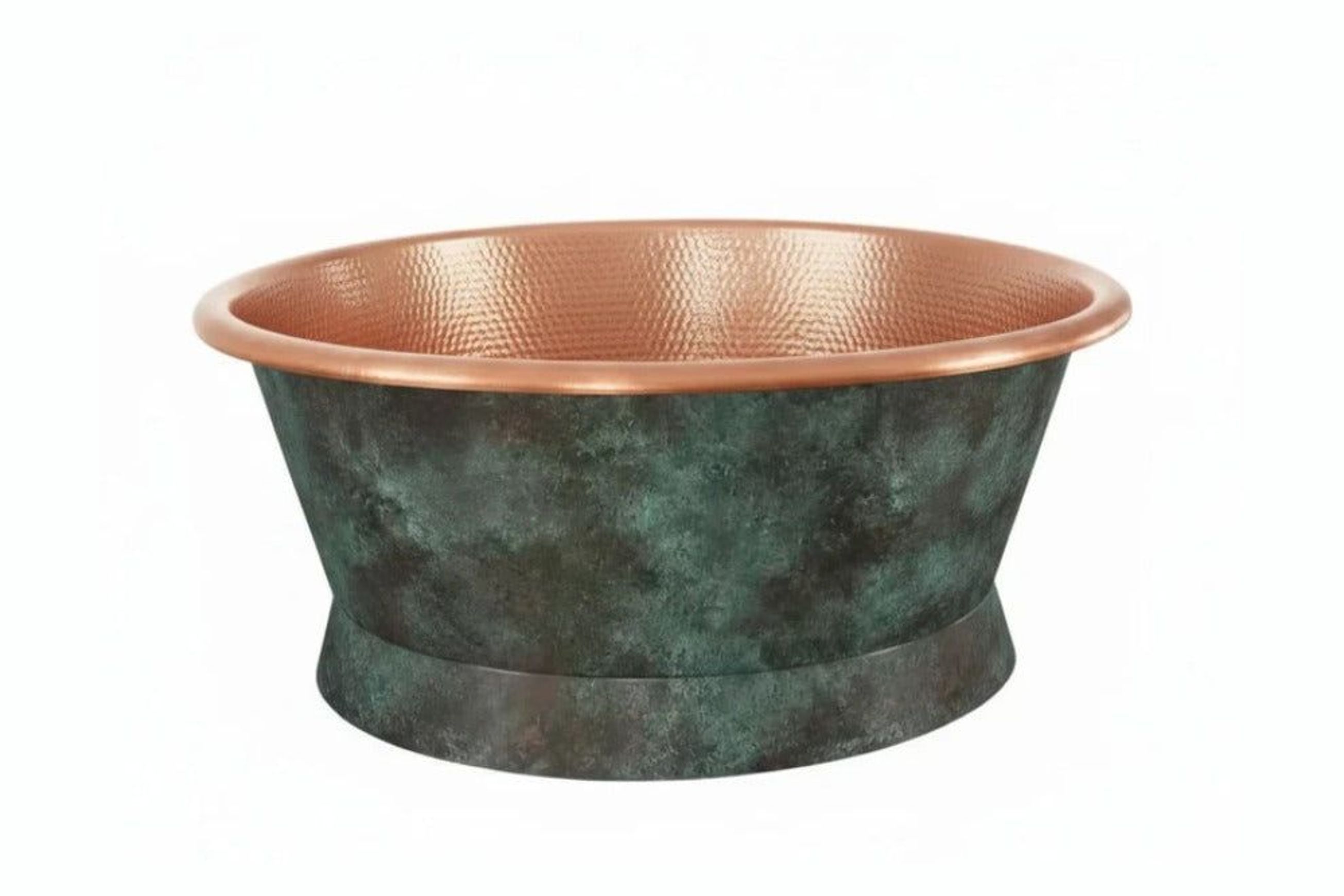 Round Copper Verdigris Bath 1500mm - CBR001 1500