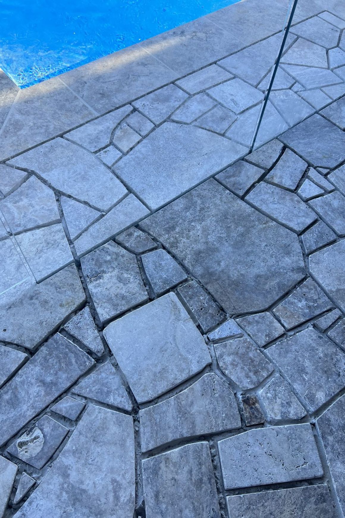 Silver Travertine Crazy Paving