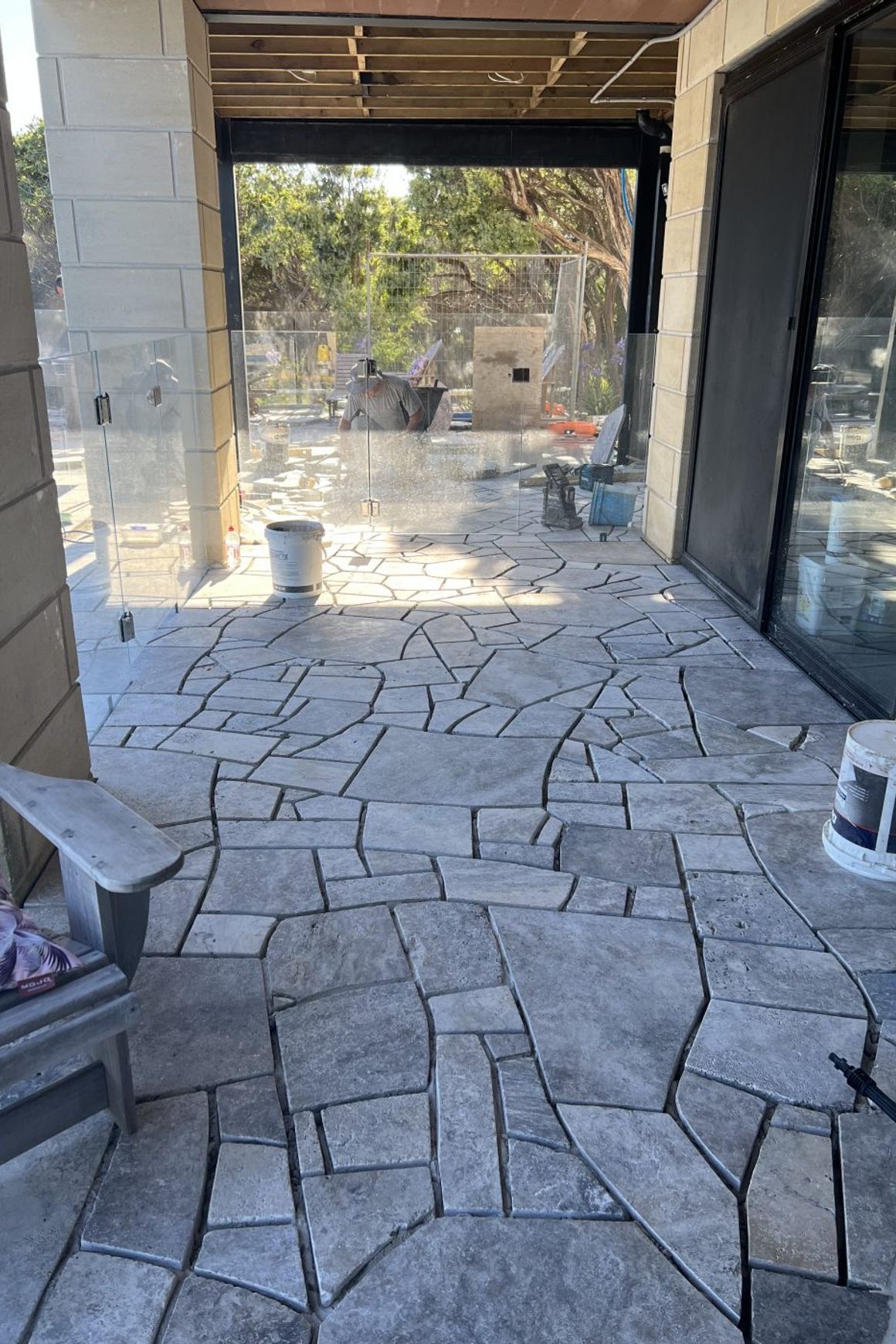 Silver Travertine Crazy Paving