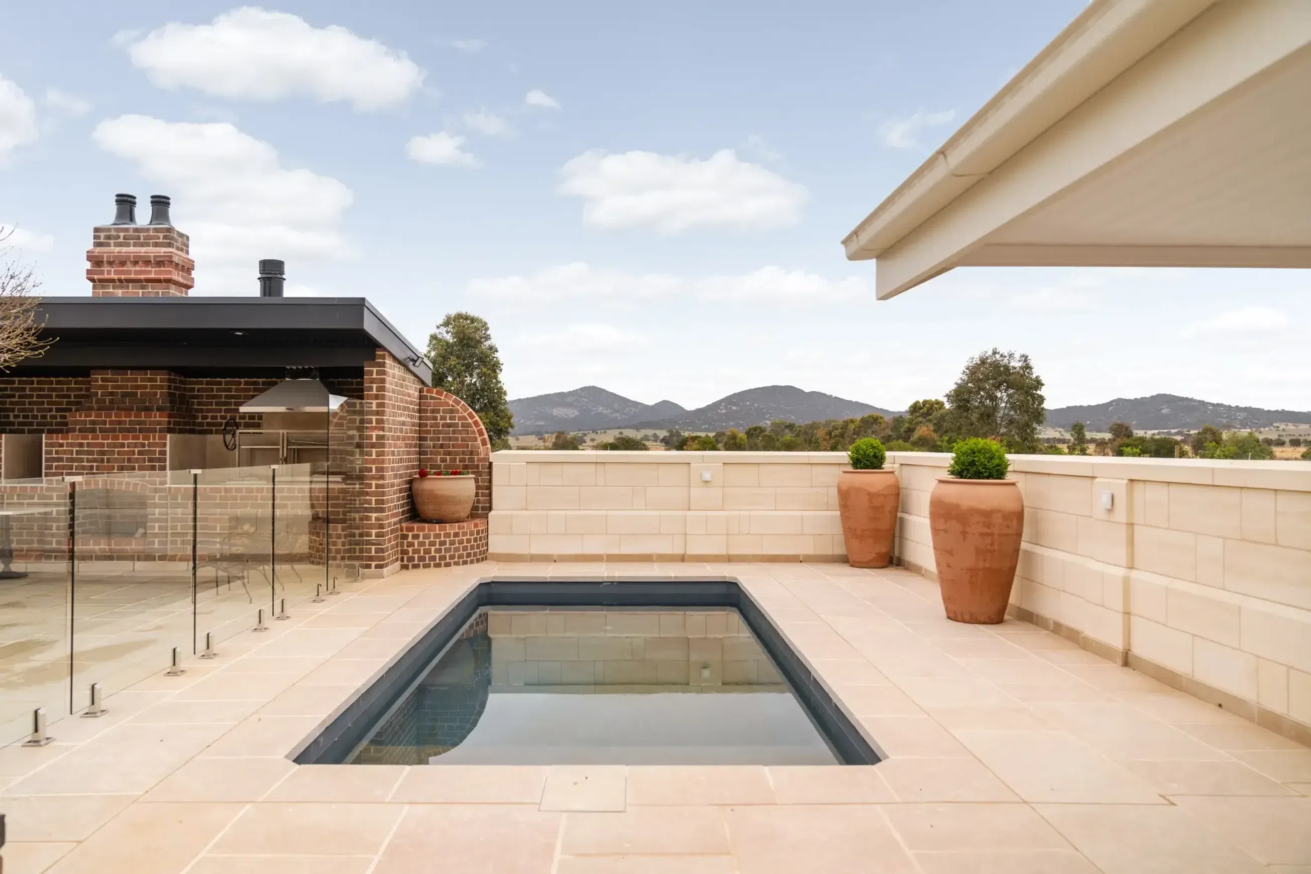 Sinai Pearl Brushed Limestone Pool Coping