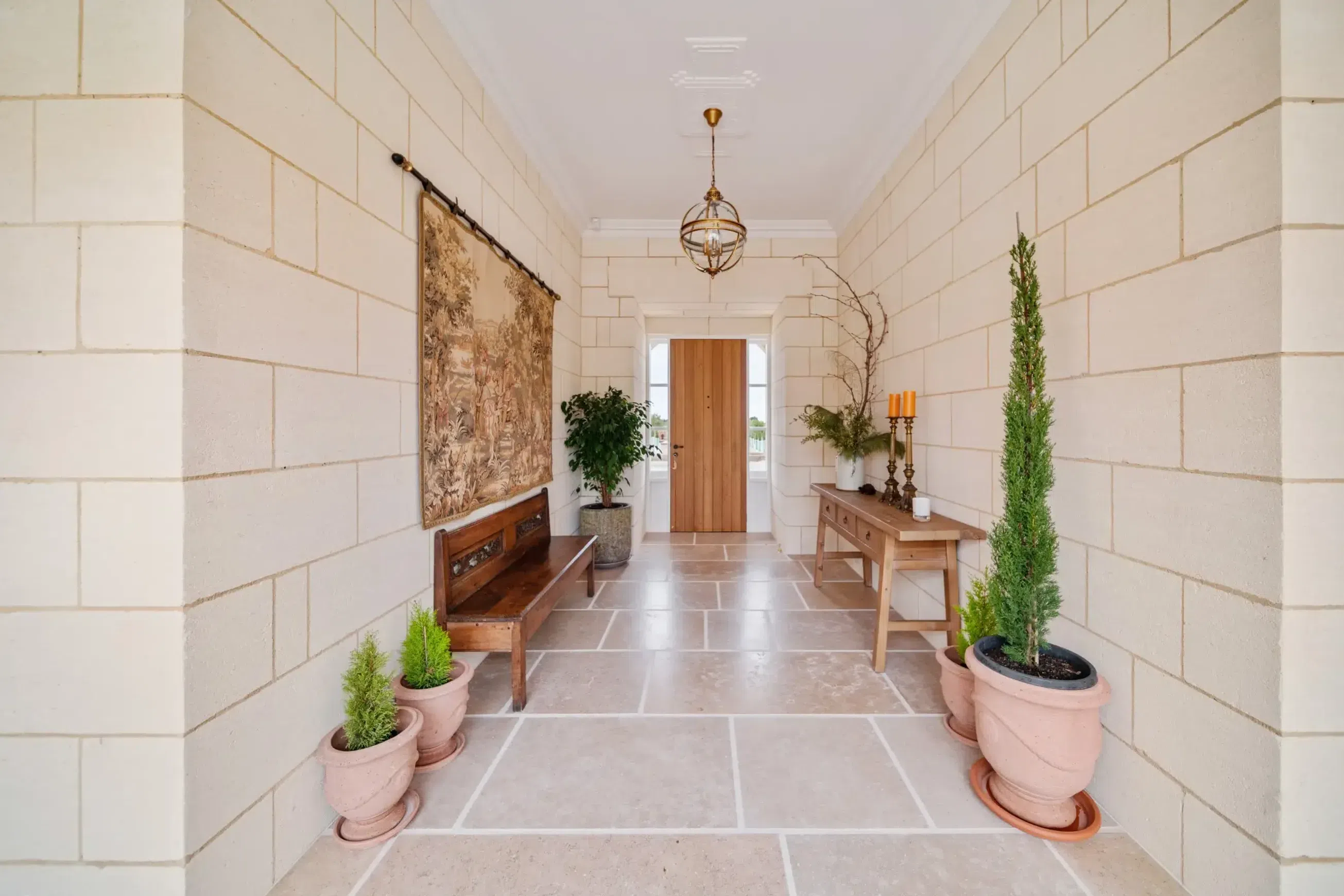 Sinai Pearl Brushed Limestone Tiles